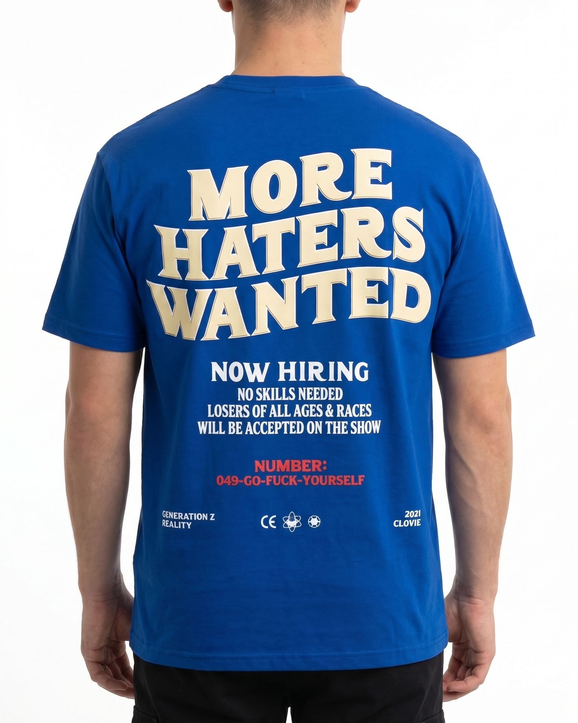 More haters wanted Standard Tee Sport Royal Rueckansicht