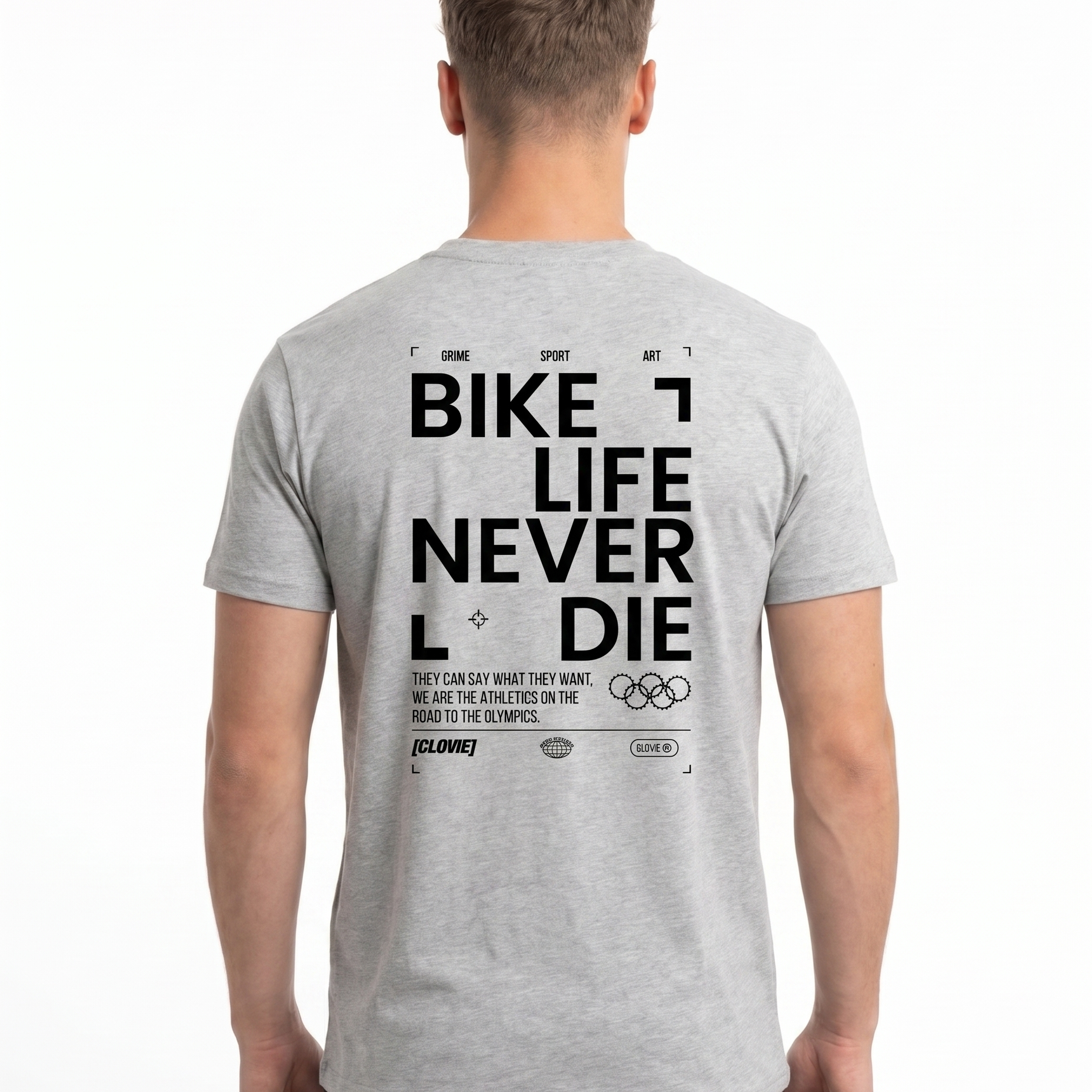 Bike life Standard Tee Heather Grey Rueckansicht