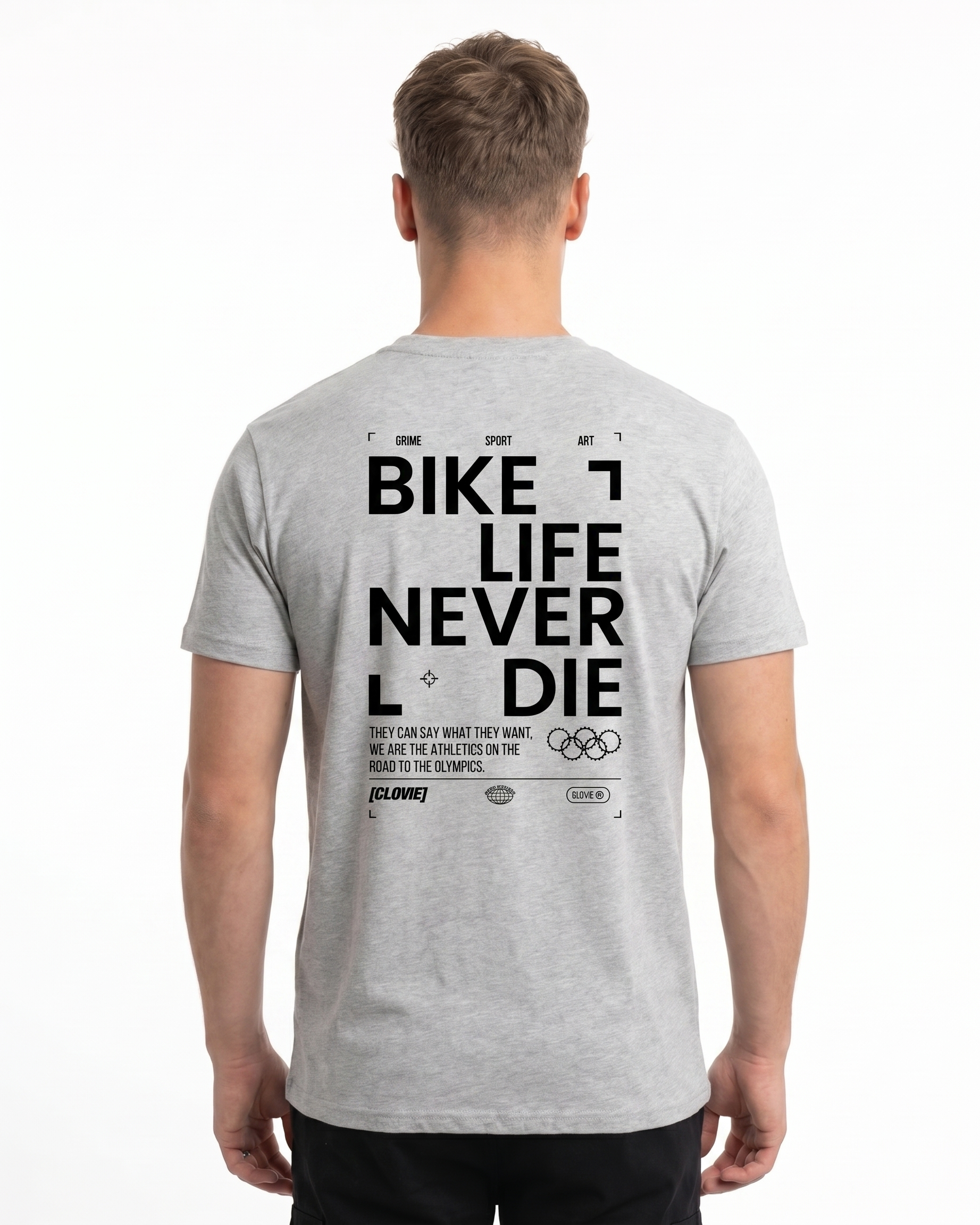 Bike life Standard Tee Heather Grey Rueckansicht