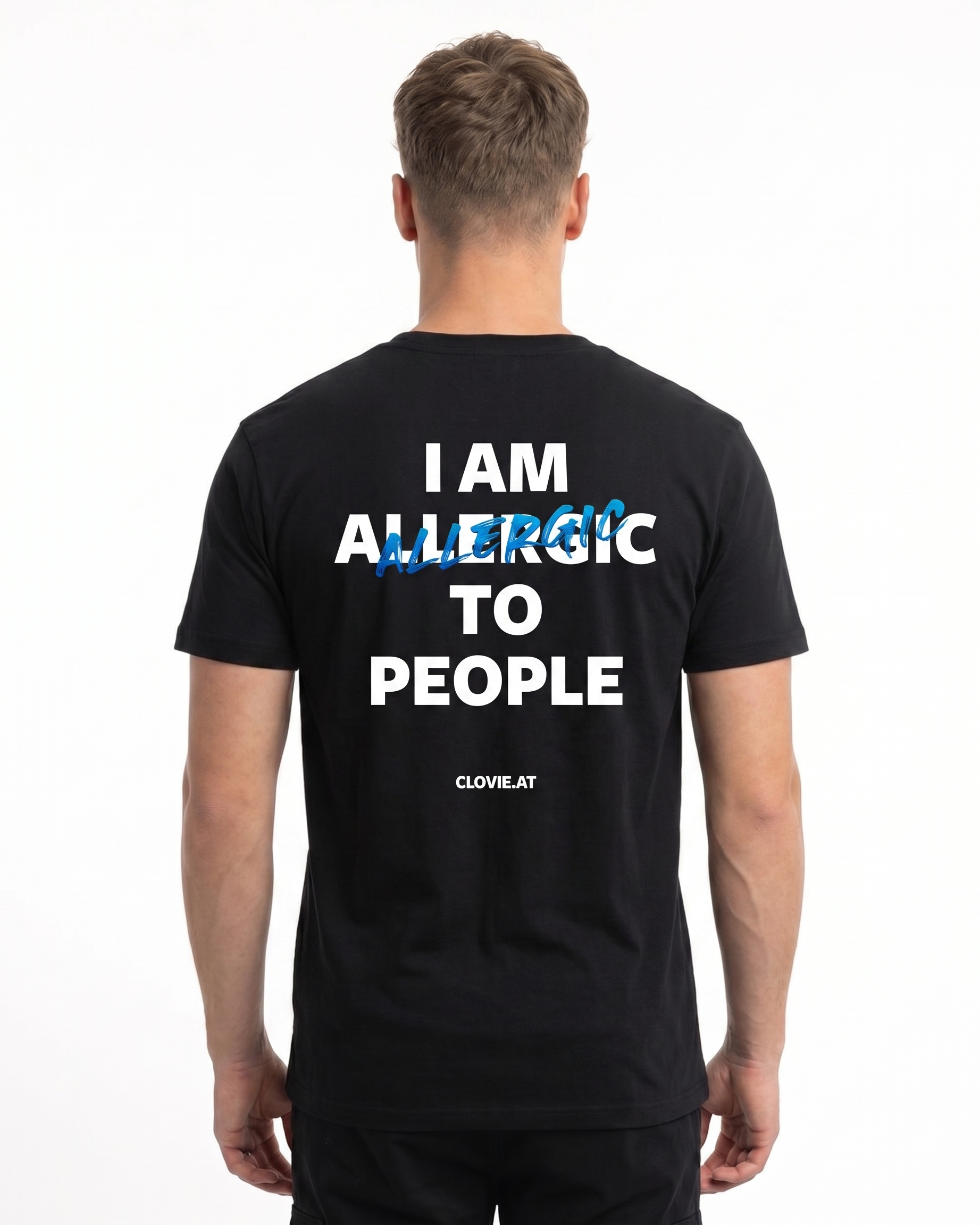 I am allergic Standard Tee Black Rueckansicht
