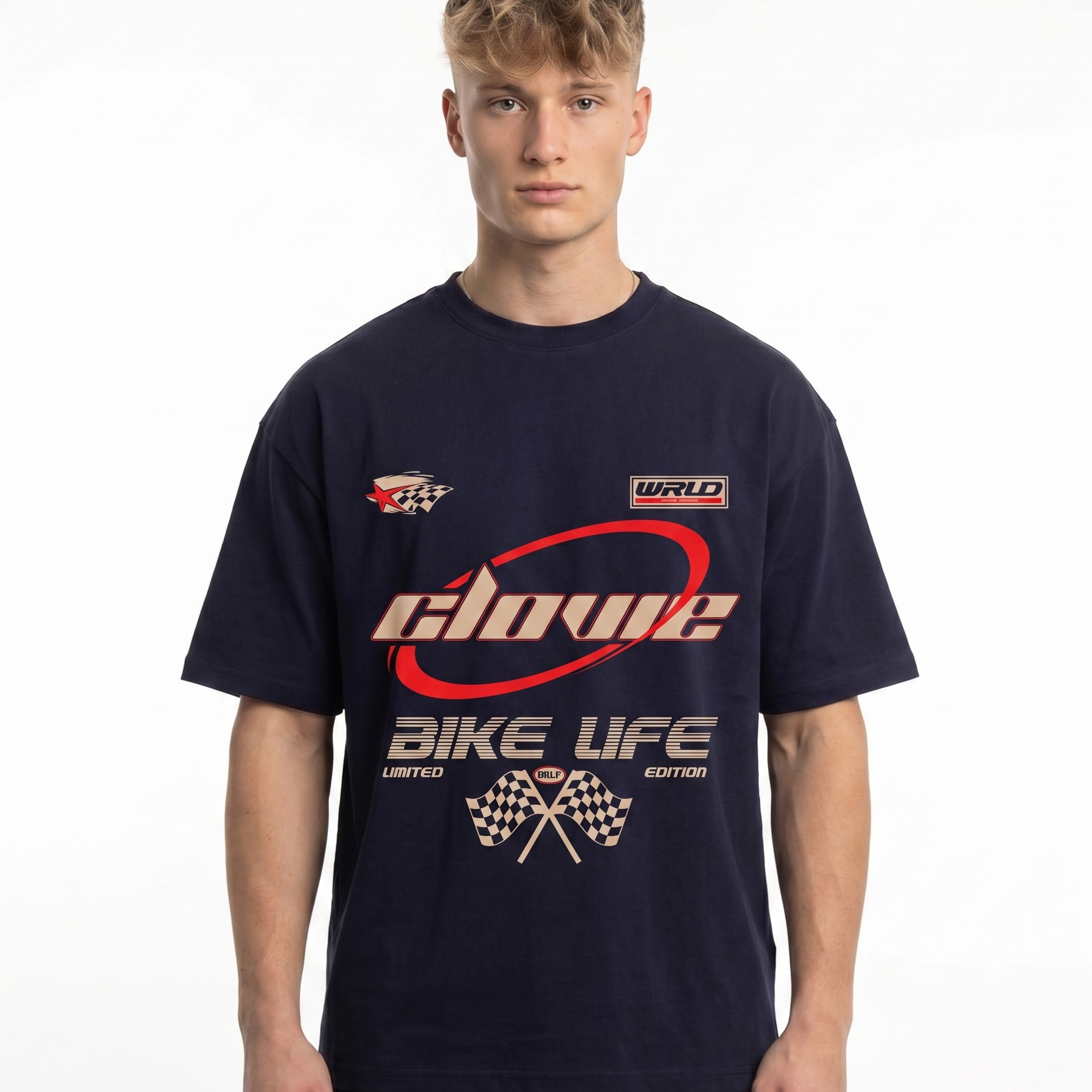 Bike life worldwide OVS Navy Vorderseite