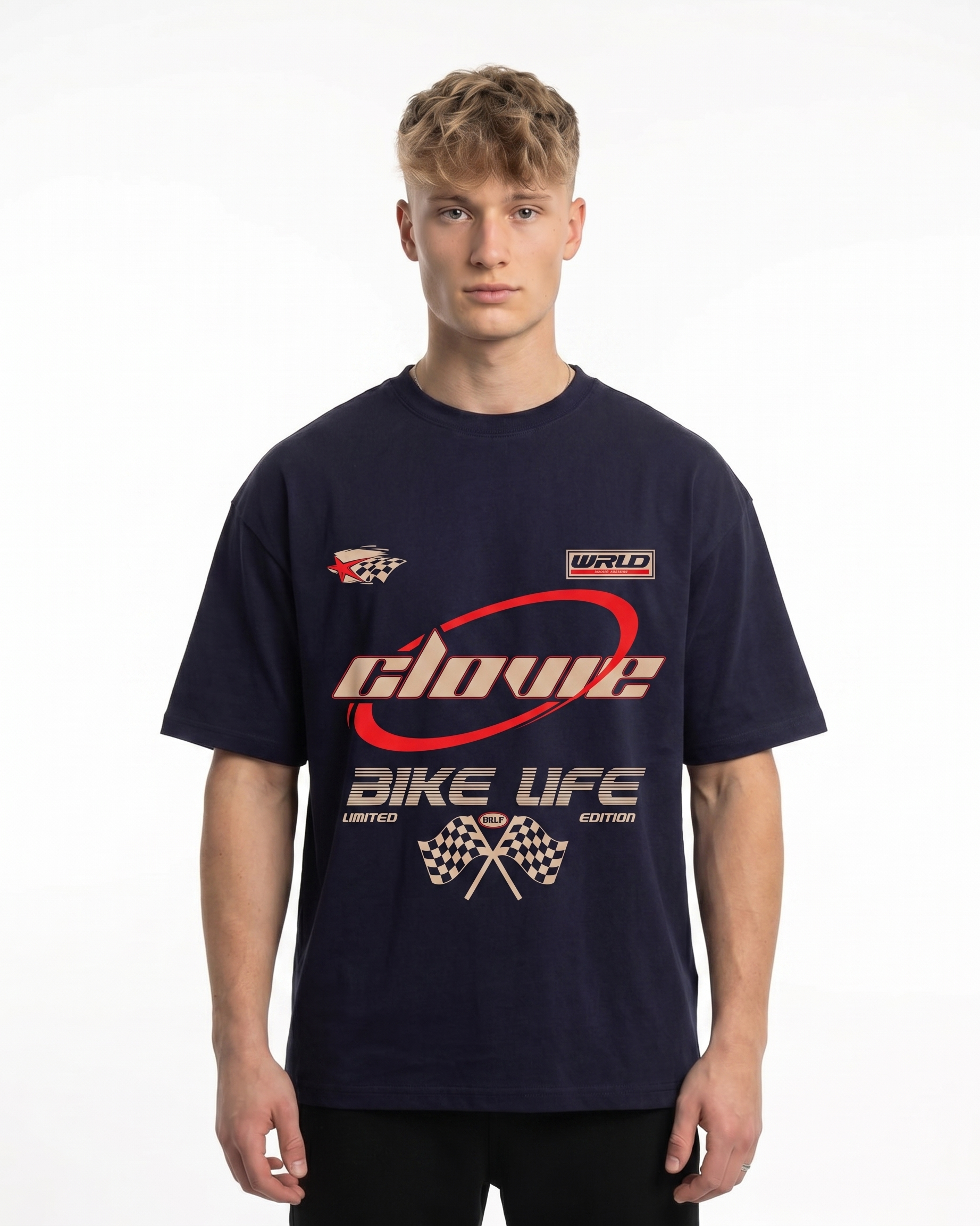 Bike life worldwide OVS Navy Vorderseite