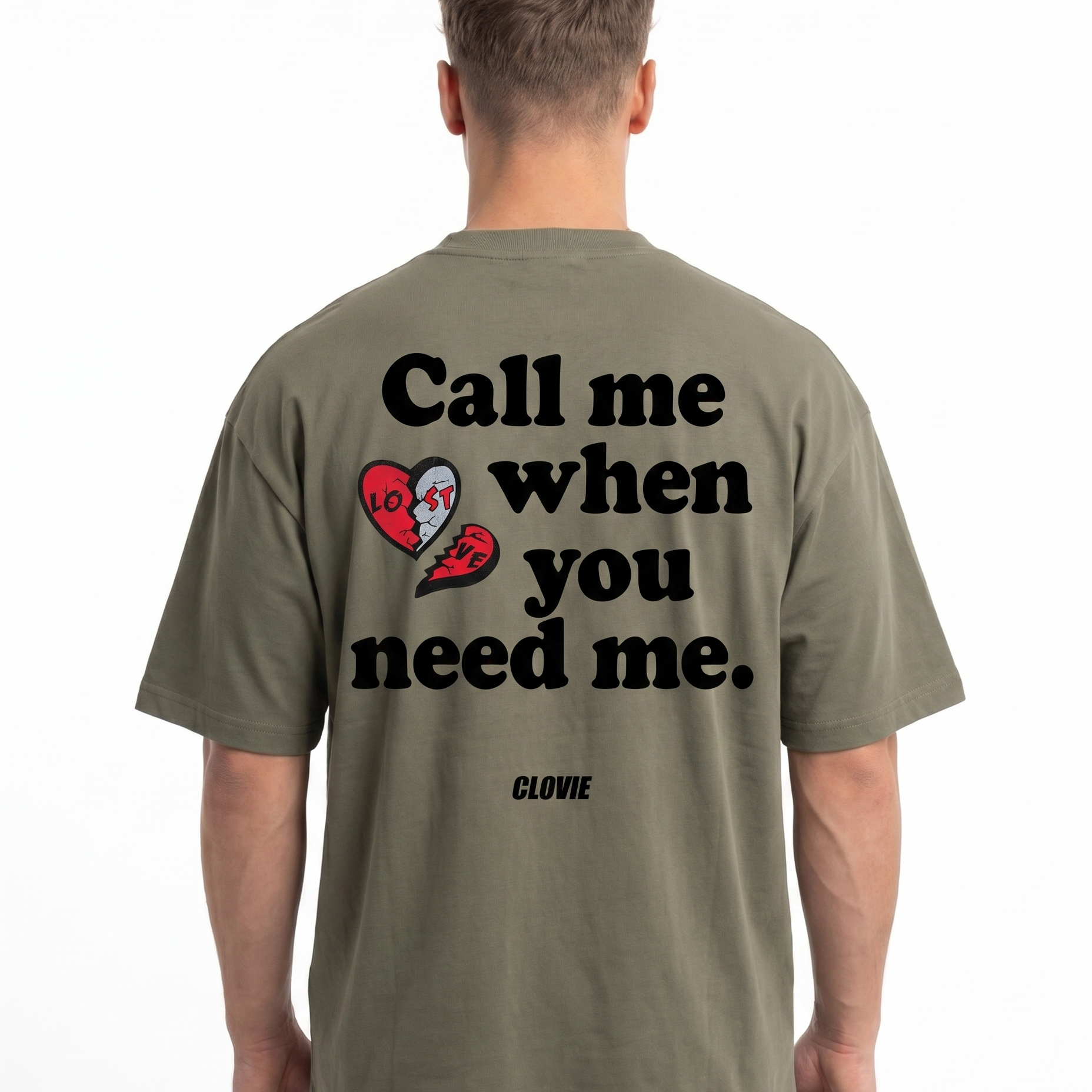 Call me when you need me OVS Khaki Rueckseite