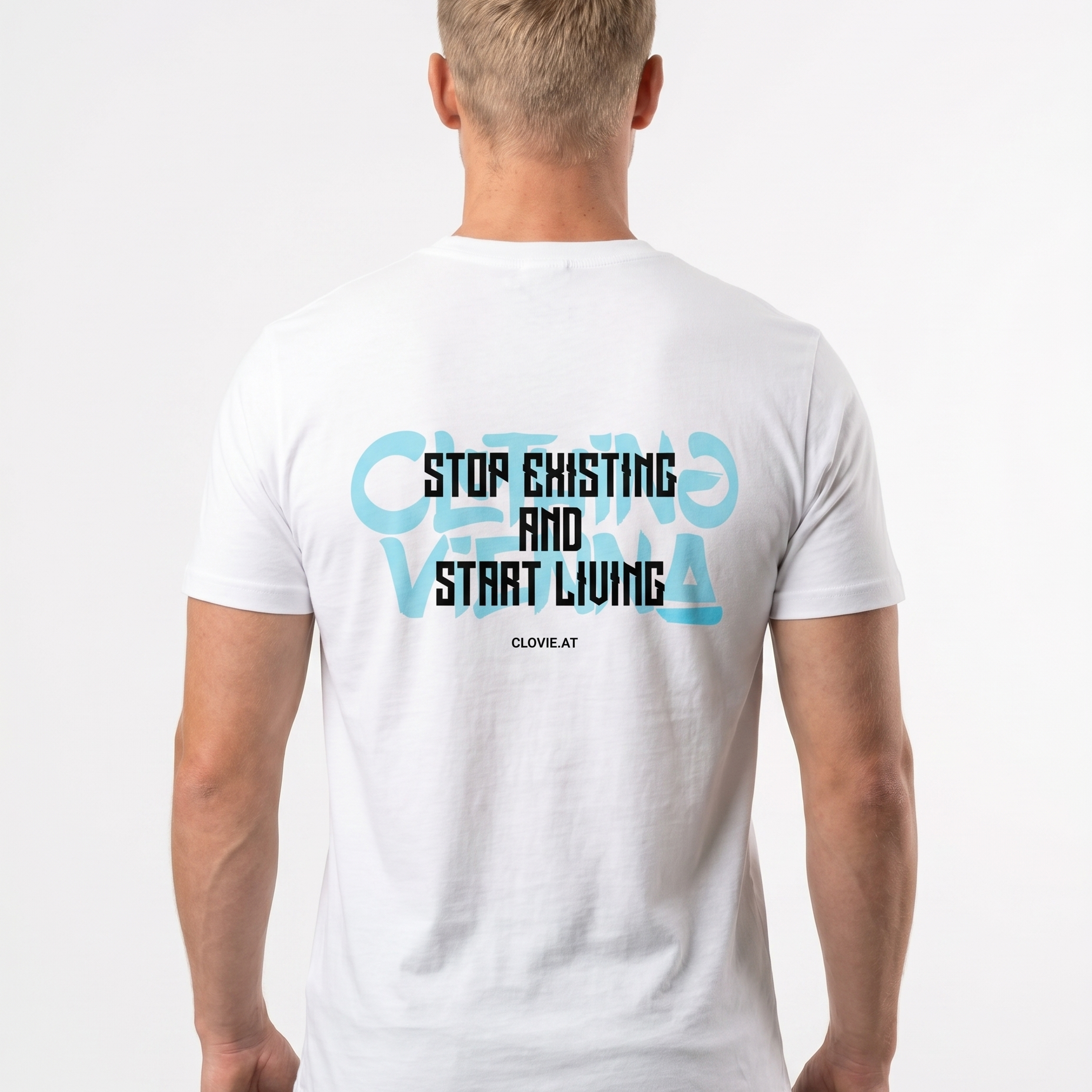 Stop existing and start living Standard Tee White Rueckansicht