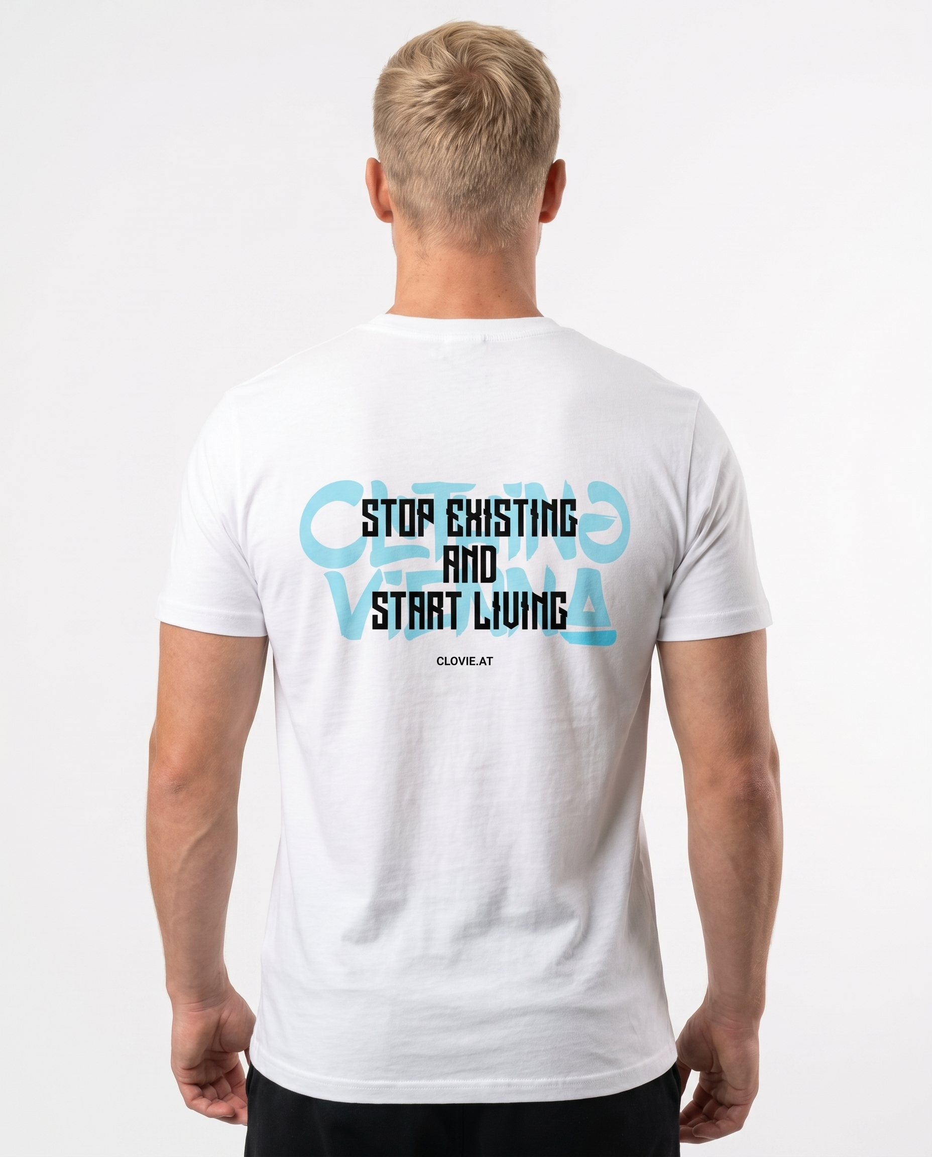 Stop existing and start living Standard Tee White Rueckansicht