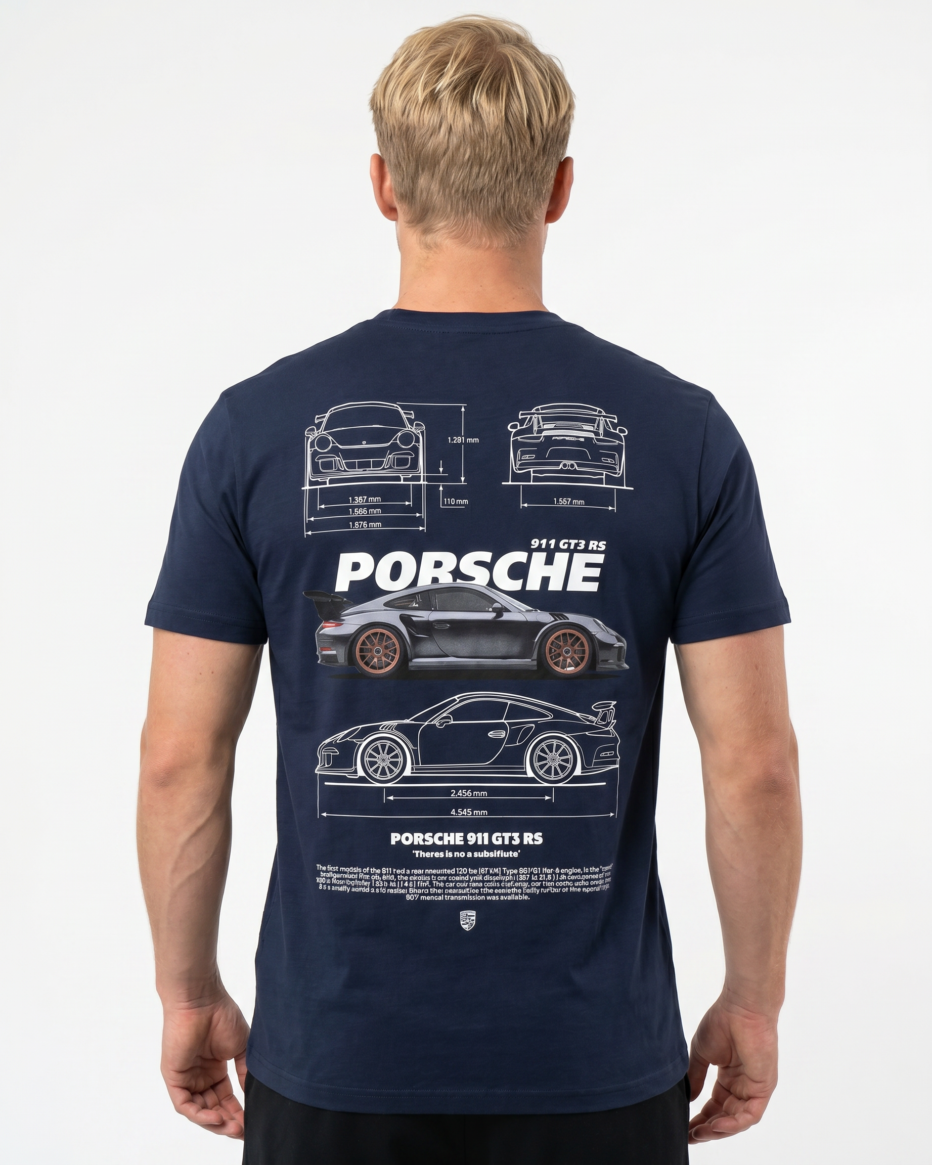 Porsche 911 GT3 RS Standard Tee French Navy Rueckansicht