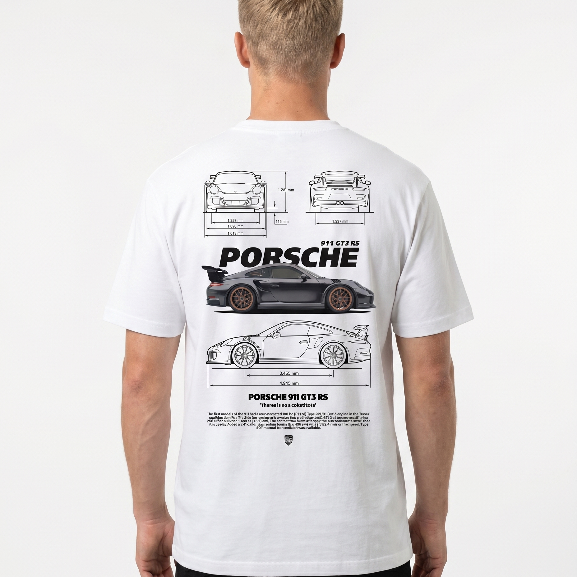 Porsche 911 GT3 RS Standard Tee White Rueckansicht