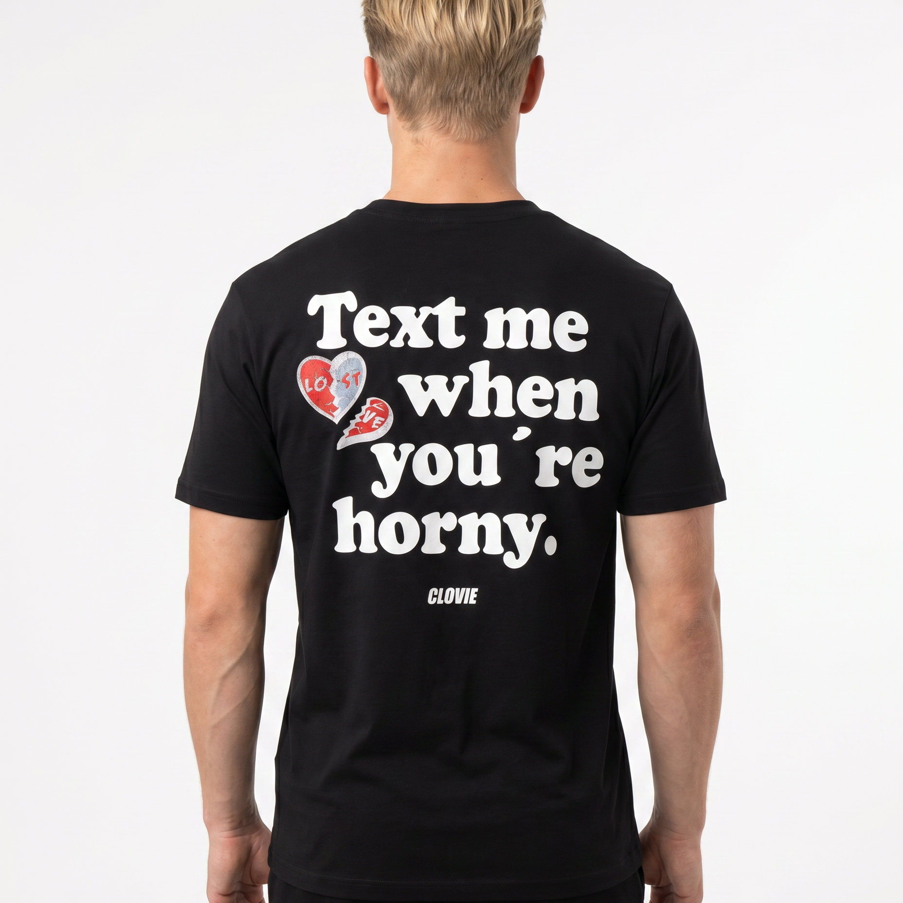 Text me Standard Tee Black Rueckansicht