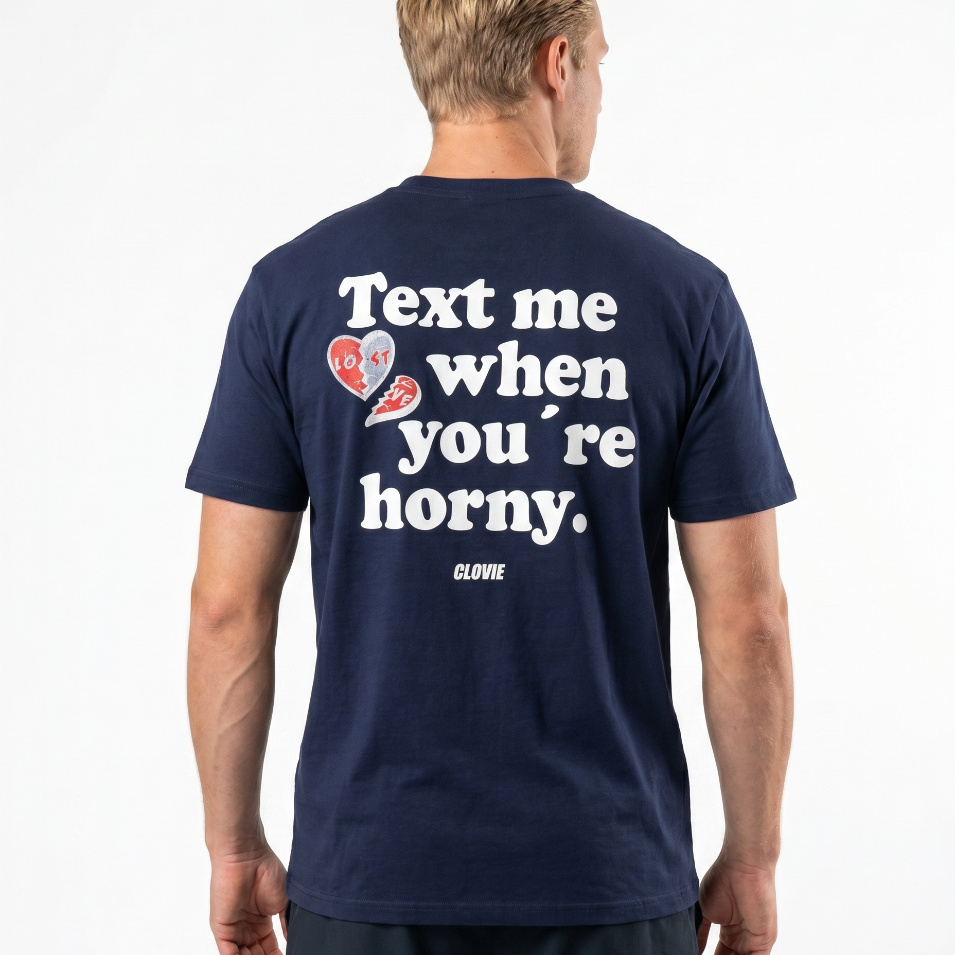 Text me Standard Tee French Navy Rueckansicht