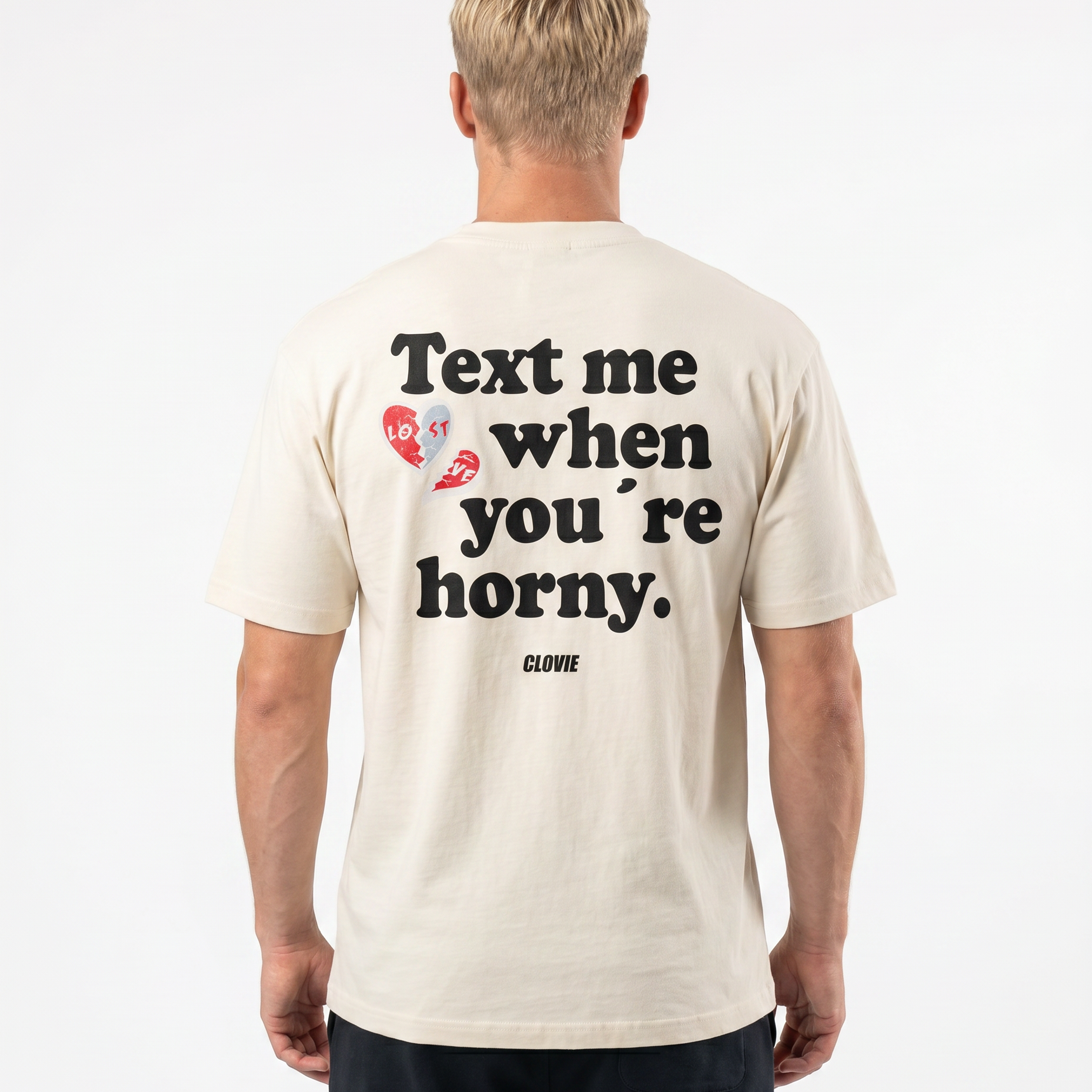 Text me Standard Tee Natural Raw Rueckansicht