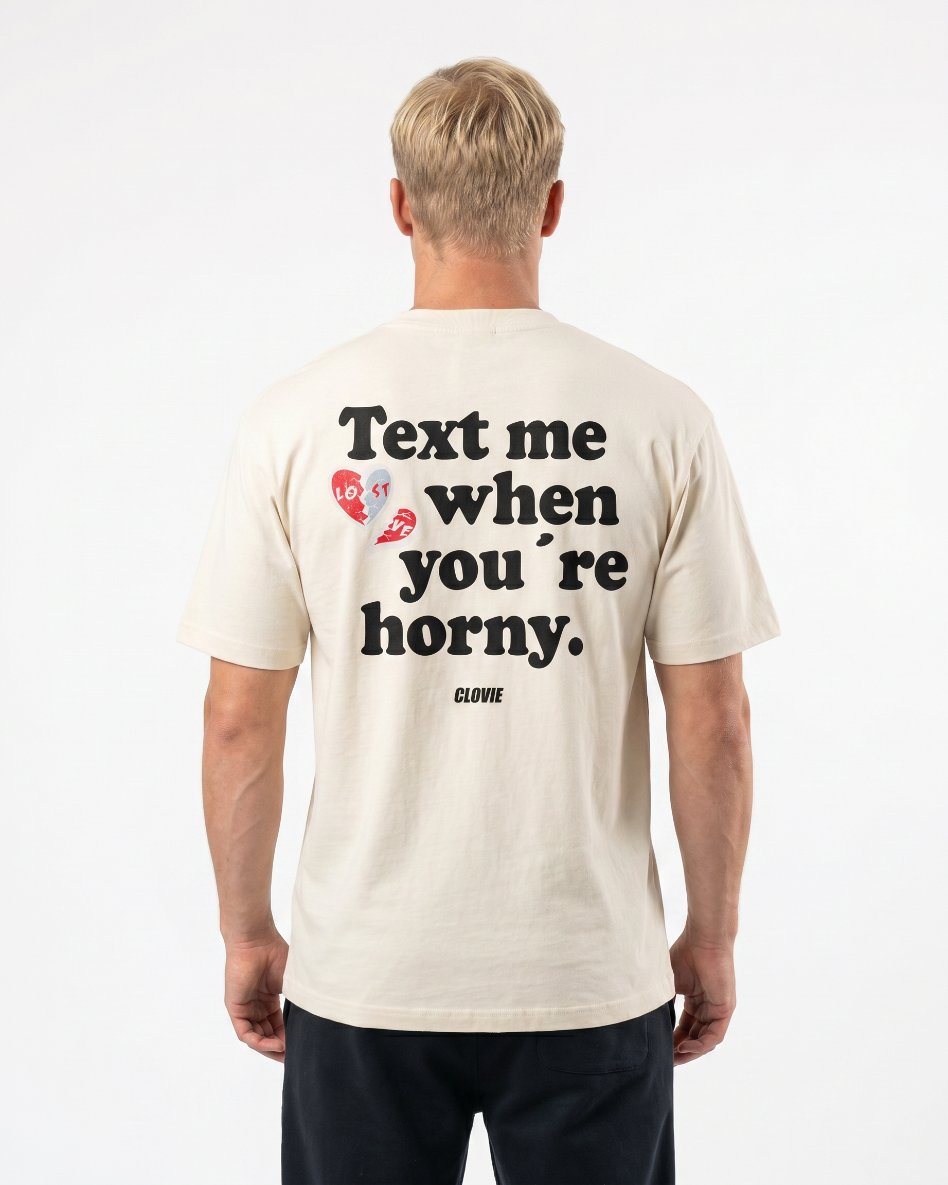 Text me Standard Tee Natural Raw Rueckansicht