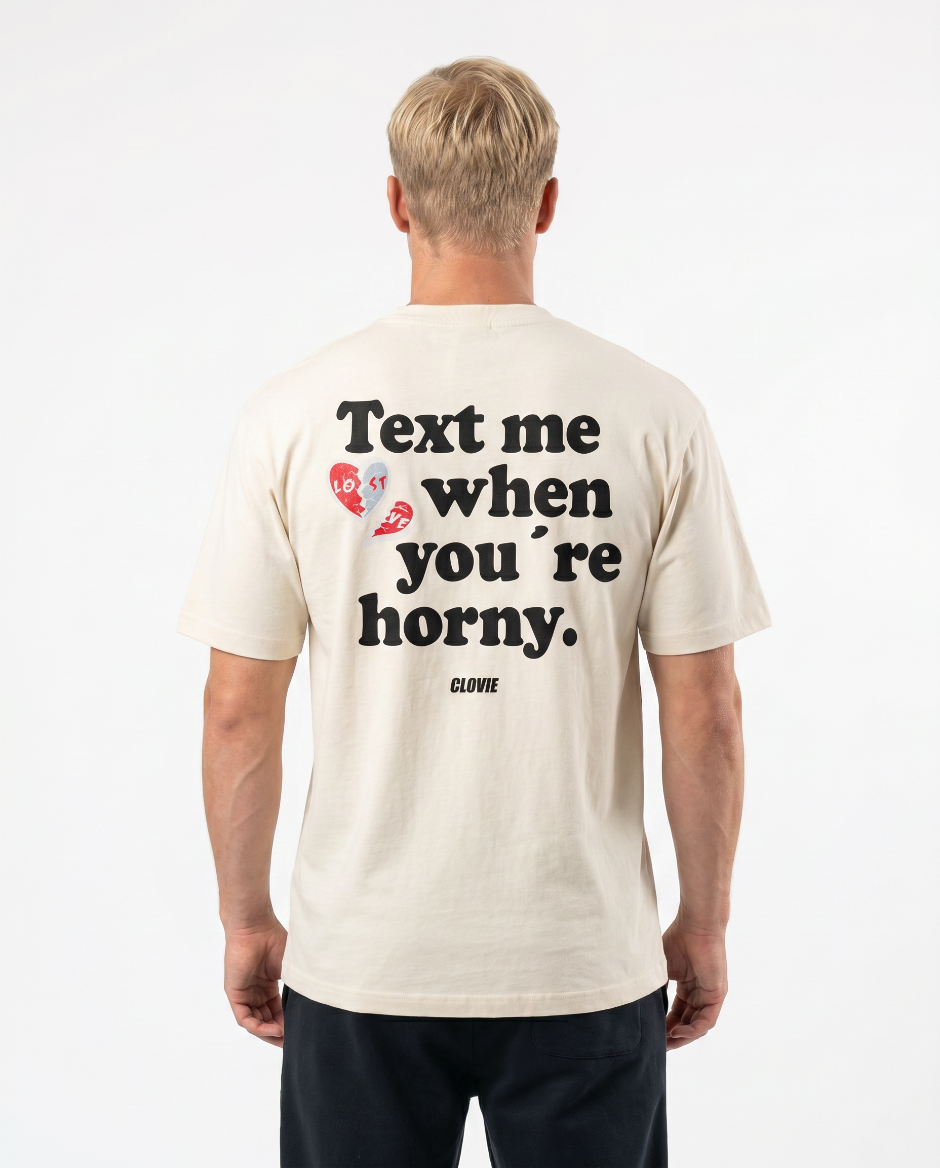 Text me Standard Tee Natural Raw Rueckansicht