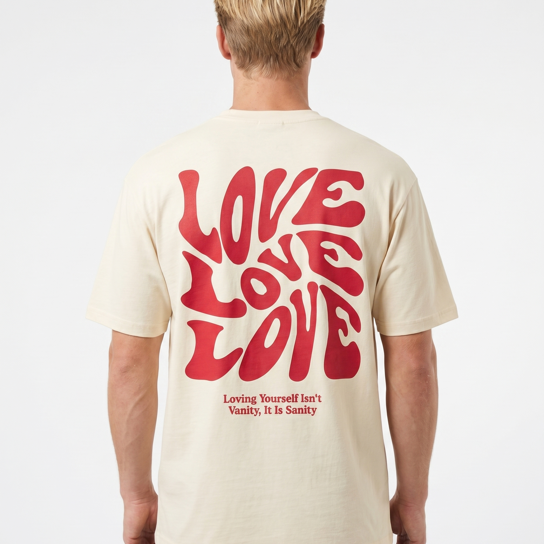 Loving yourself Standard Tee Natural Raw Rueckansicht