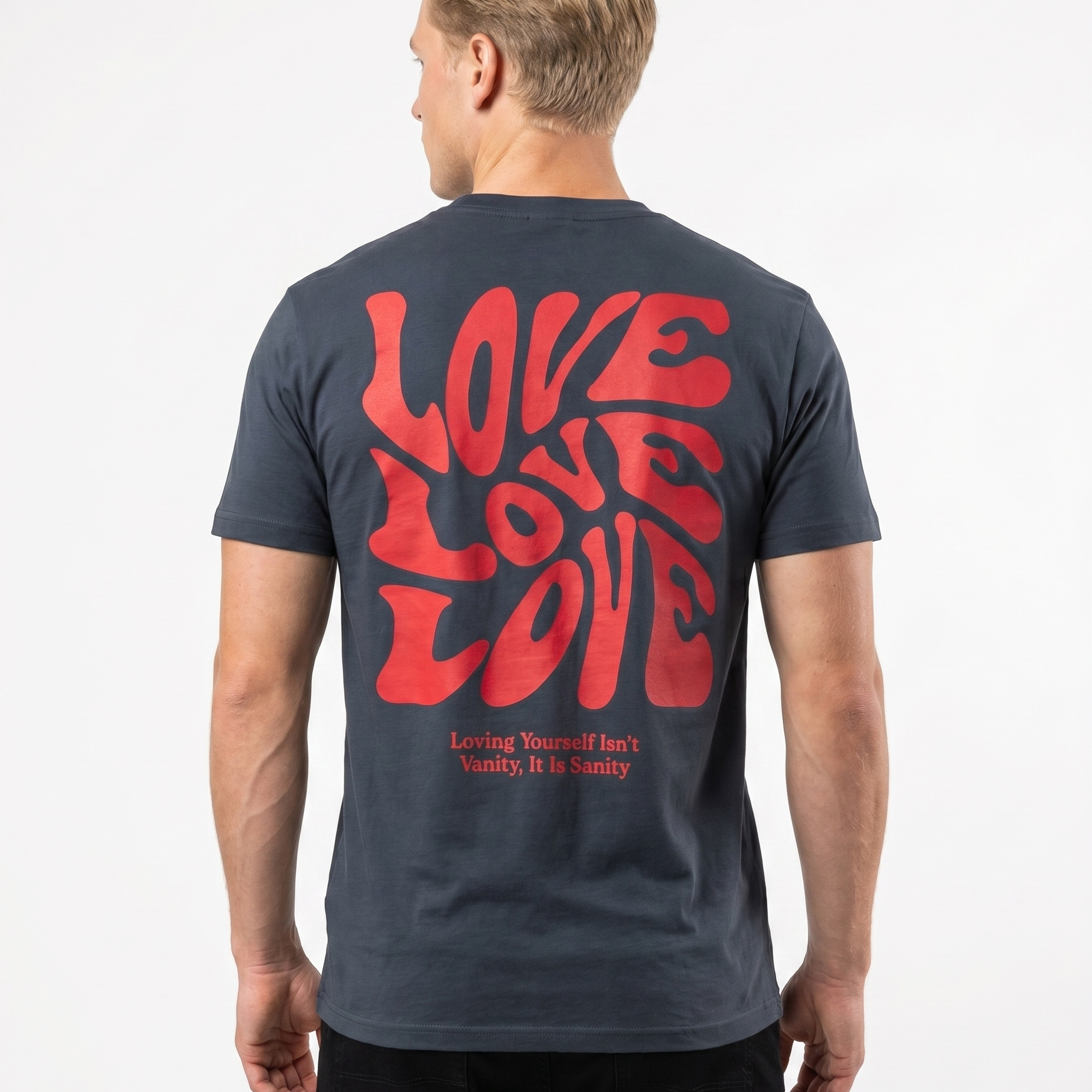 Loving yourself Standard Tee India Ink Grey Rueckansicht