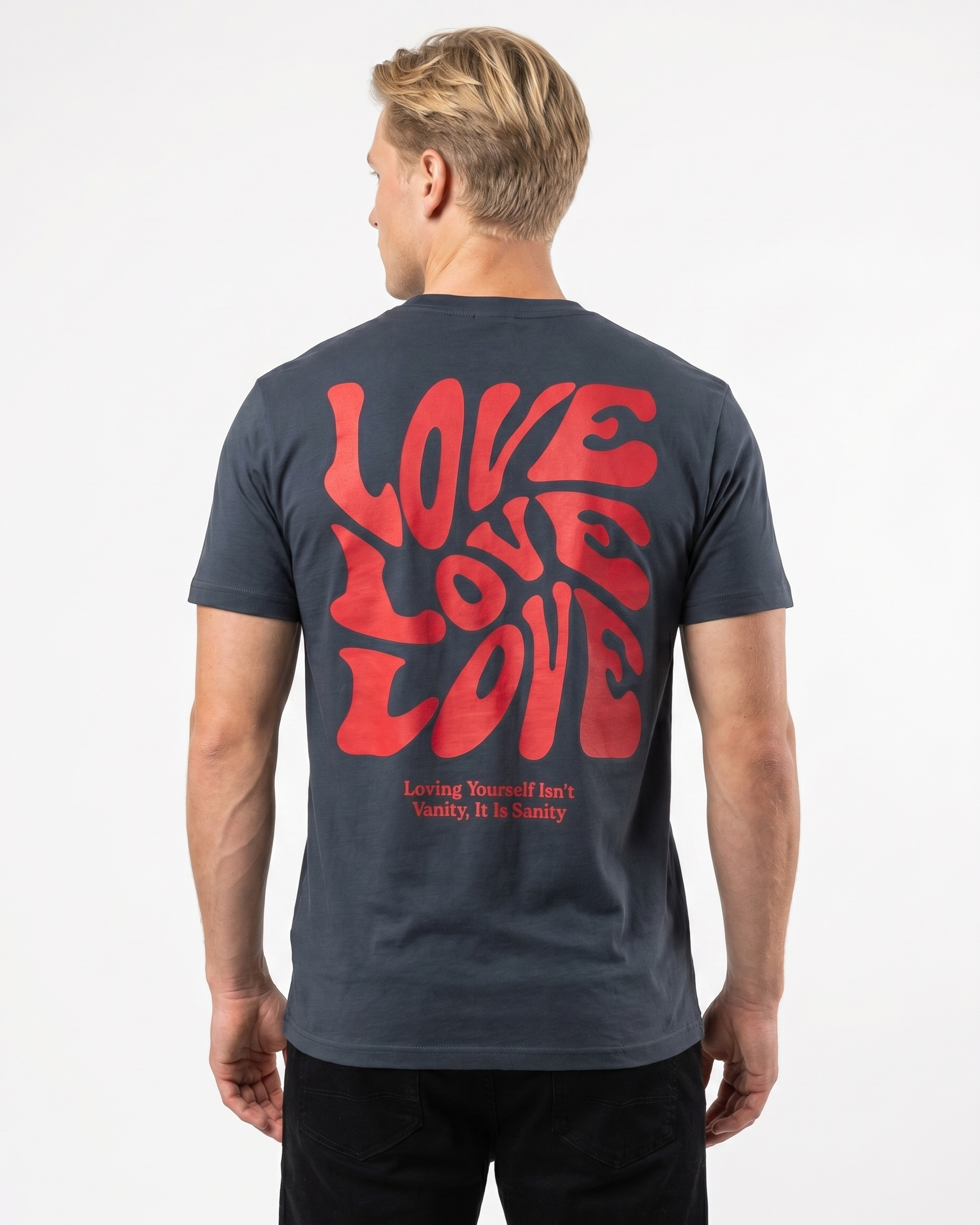 Loving yourself Standard Tee India Ink Grey Rueckansicht