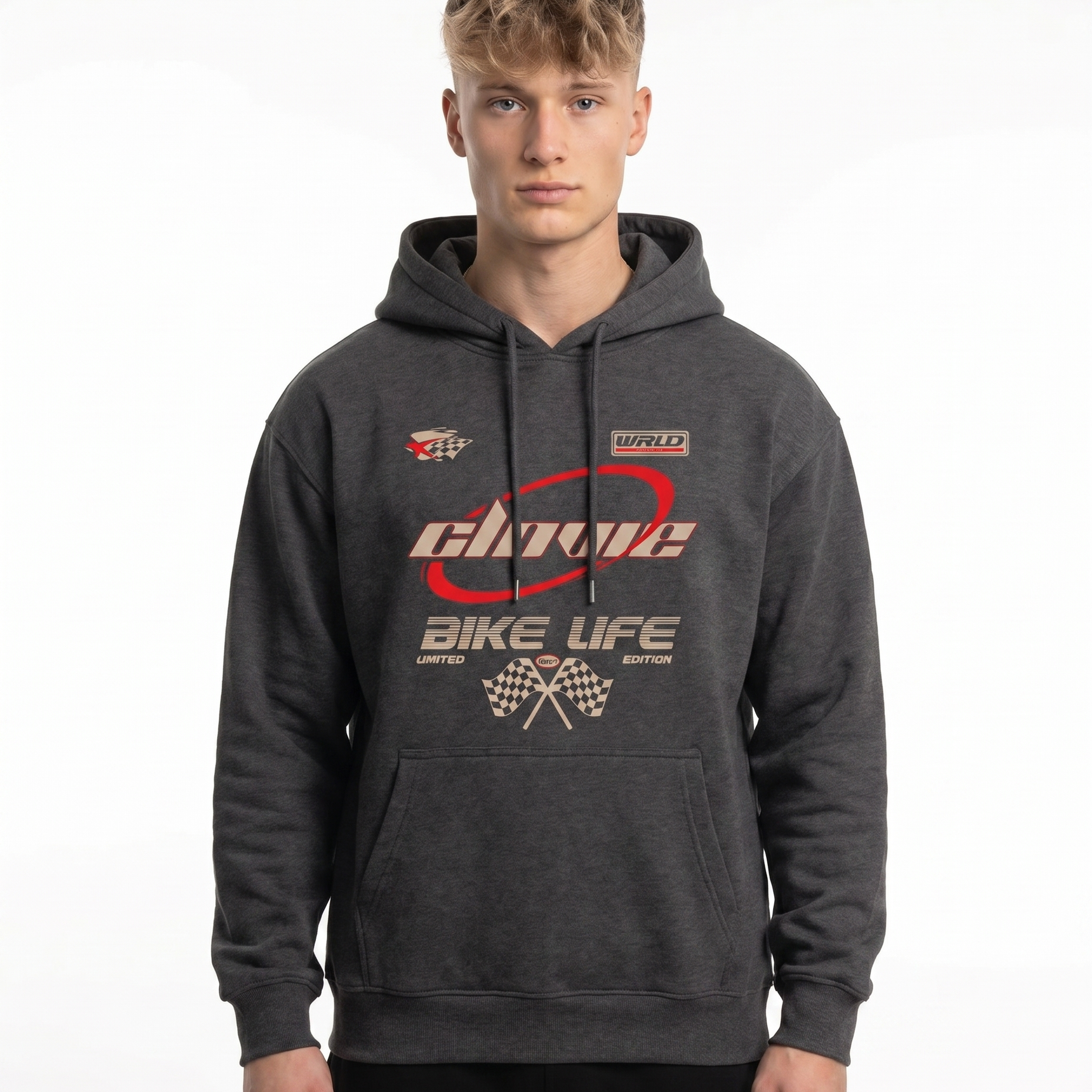 Bike life worldwide Hoodie Charcoal Heather