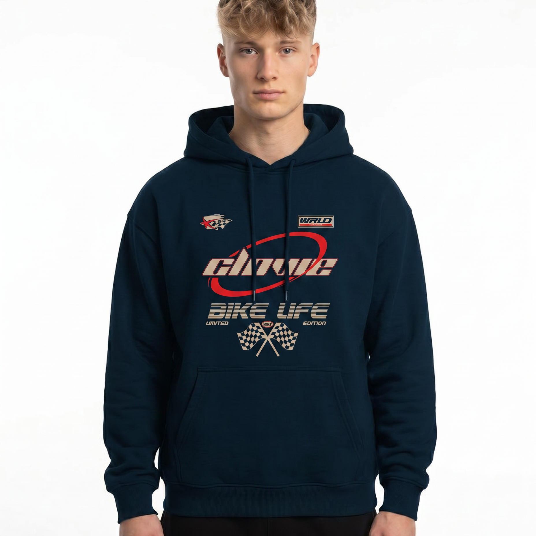 Bike life worldwide Hoodie New French Navy