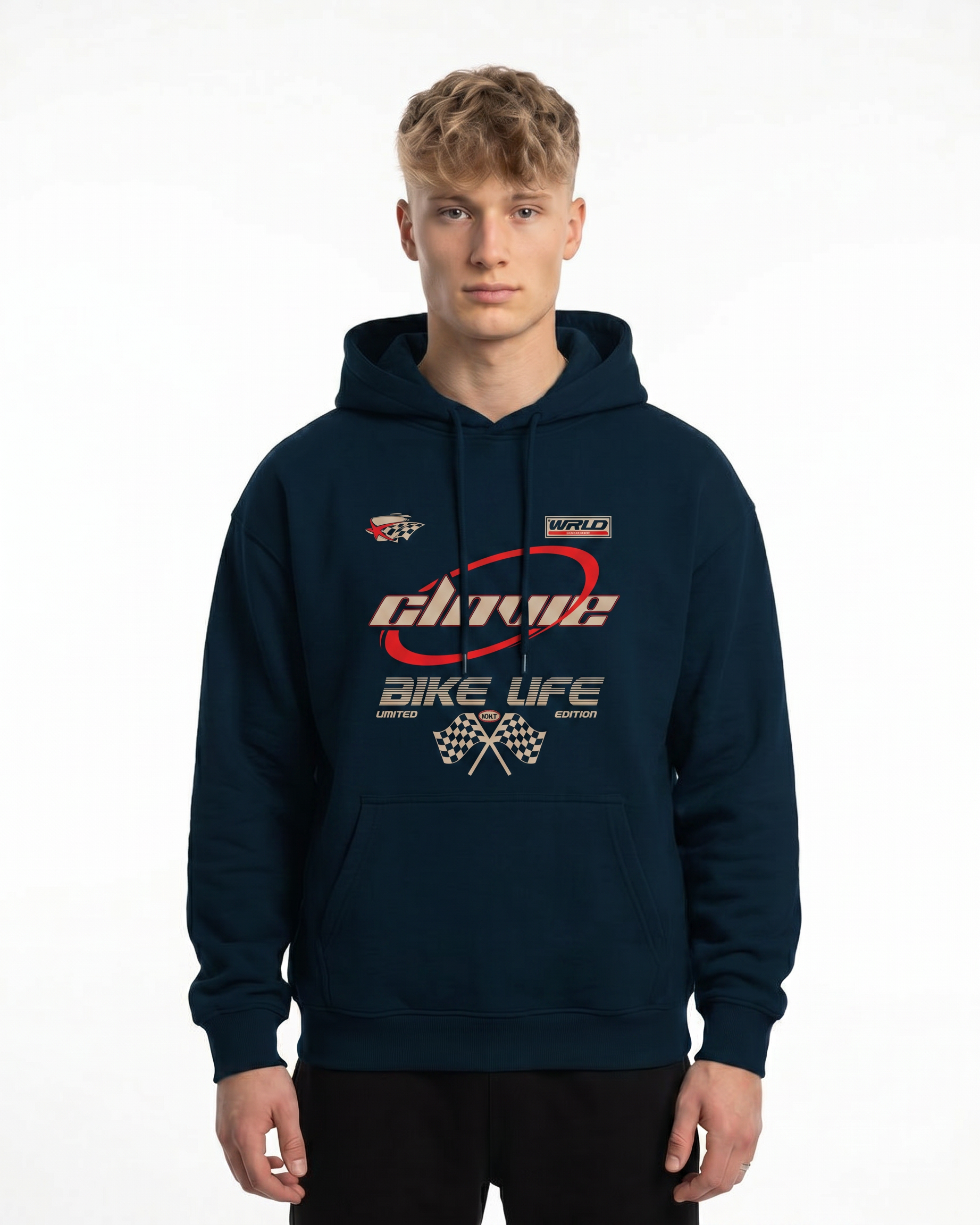 Bike life worldwide Hoodie New French Navy