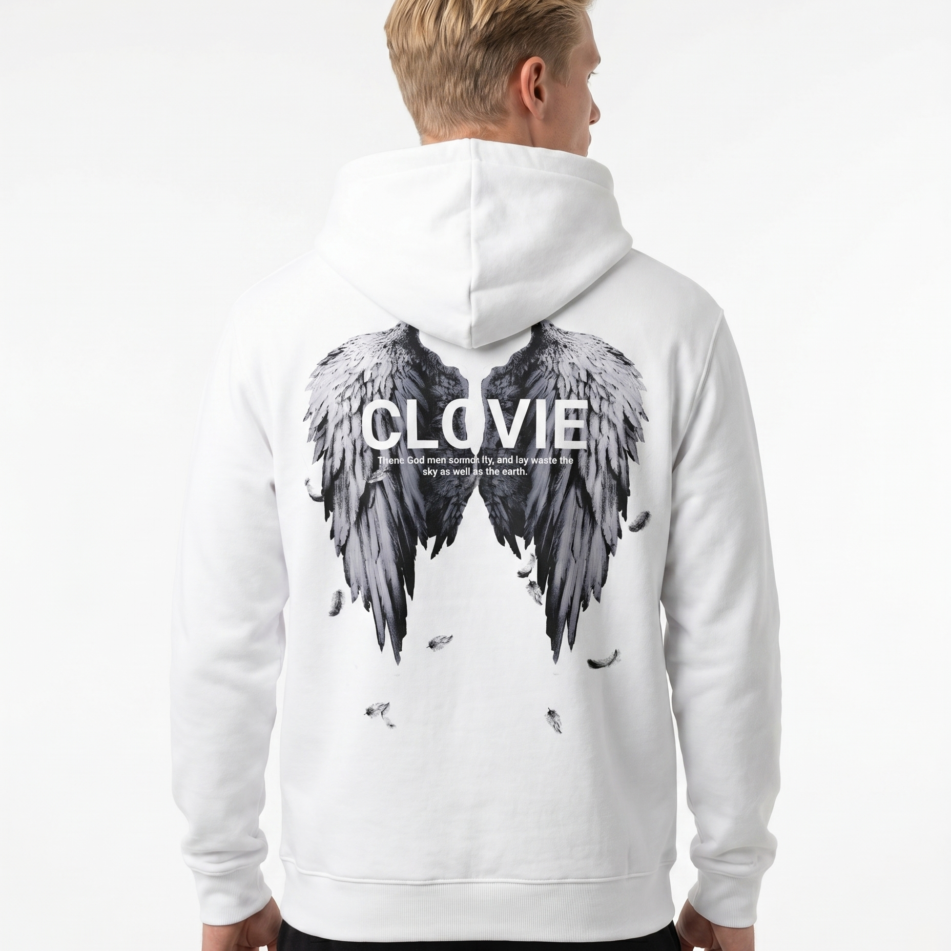 Angel wings Hoodie Arctic White Rueckansicht