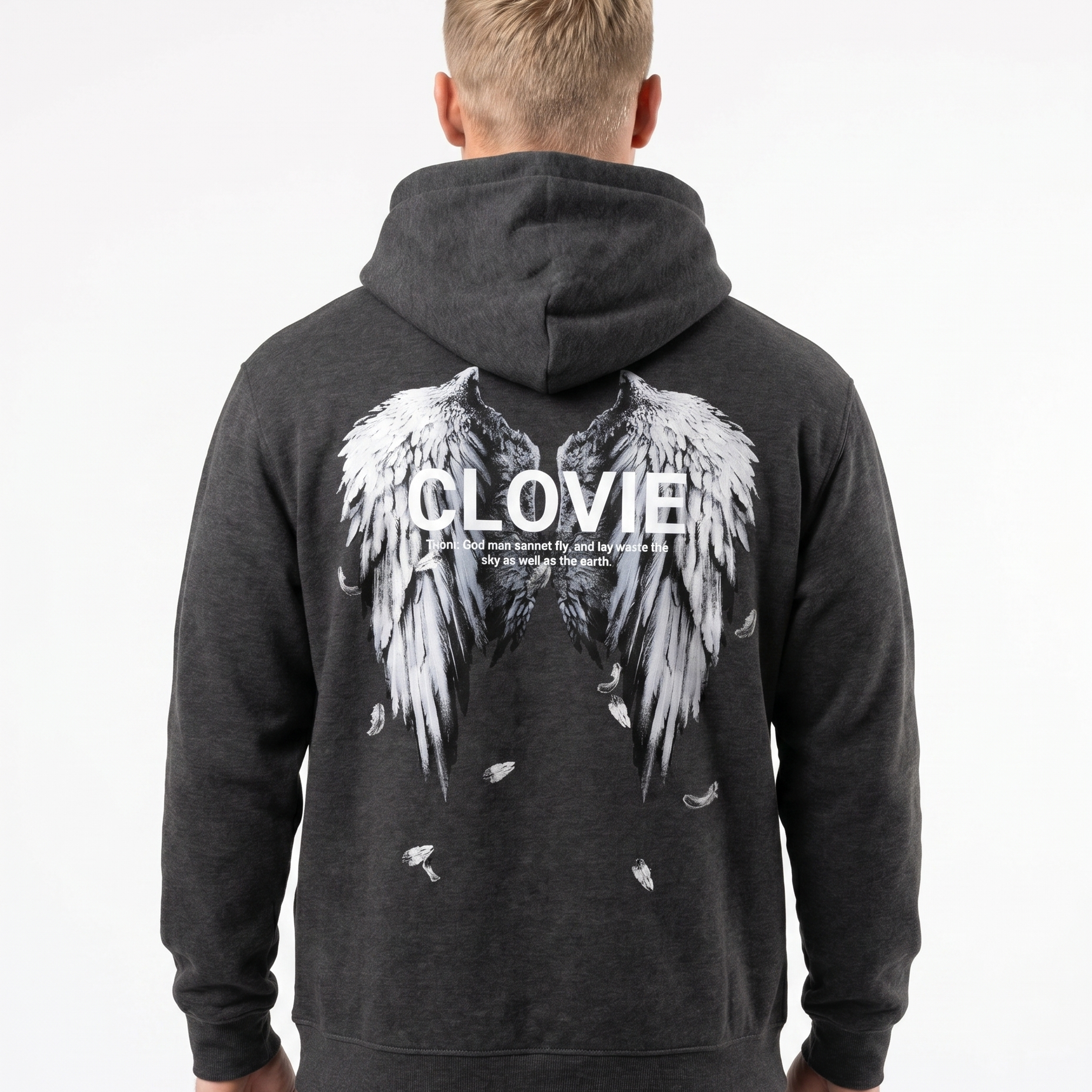 Angel wings Hoodie Charcoal Heather Rueckansicht