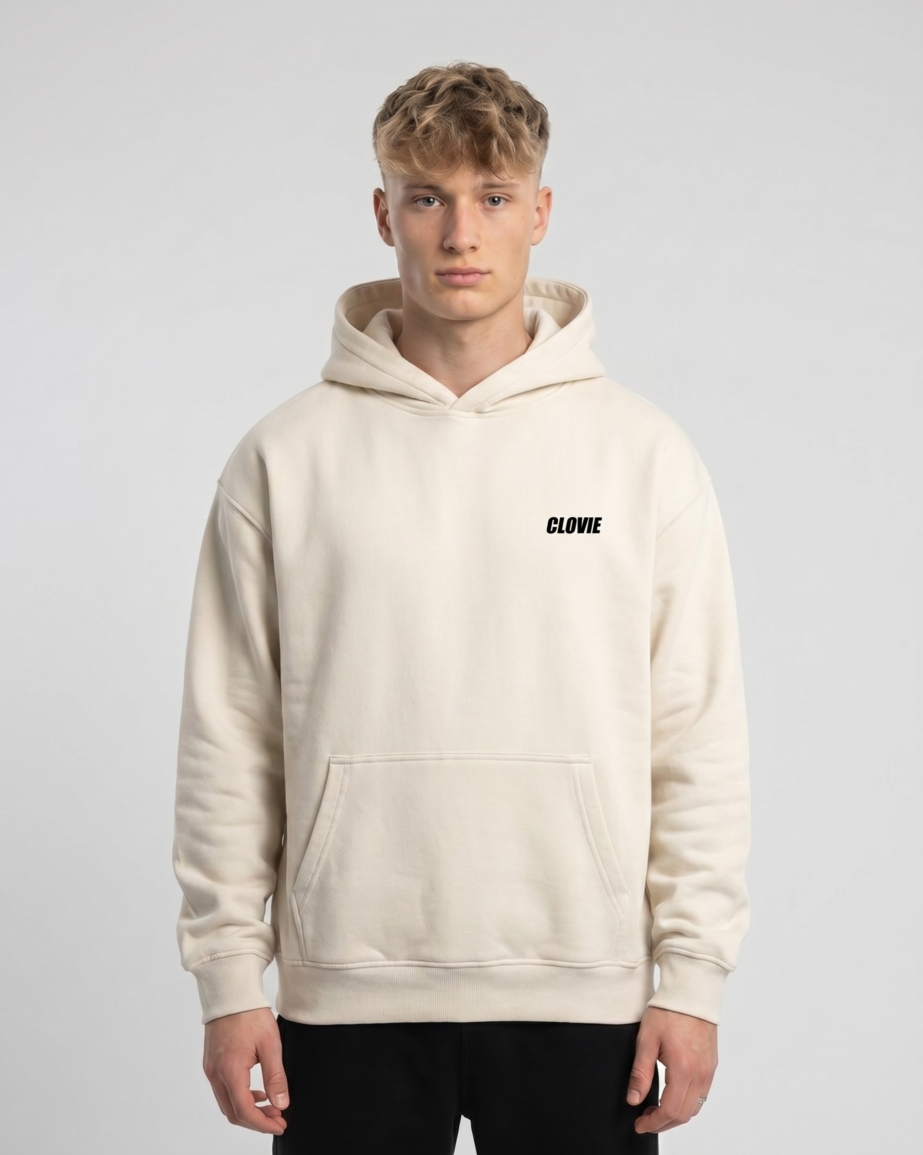Nissan R34 OVS Hoodie White Sand Front