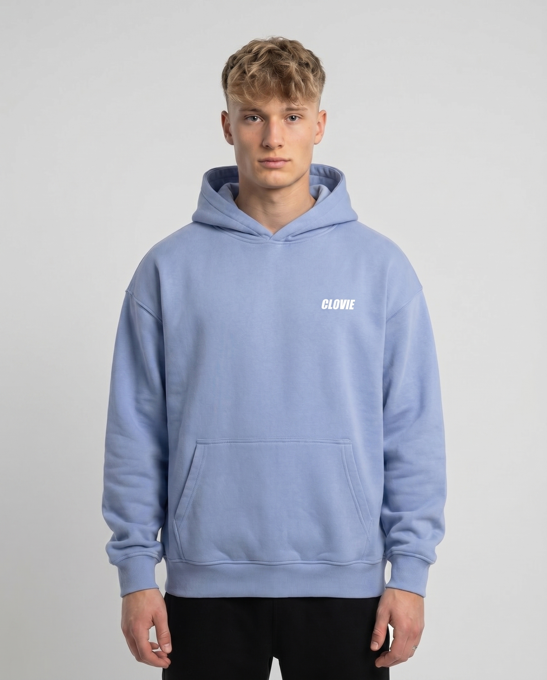 Nissan R34 OVS Hoodie Powder Blue Front