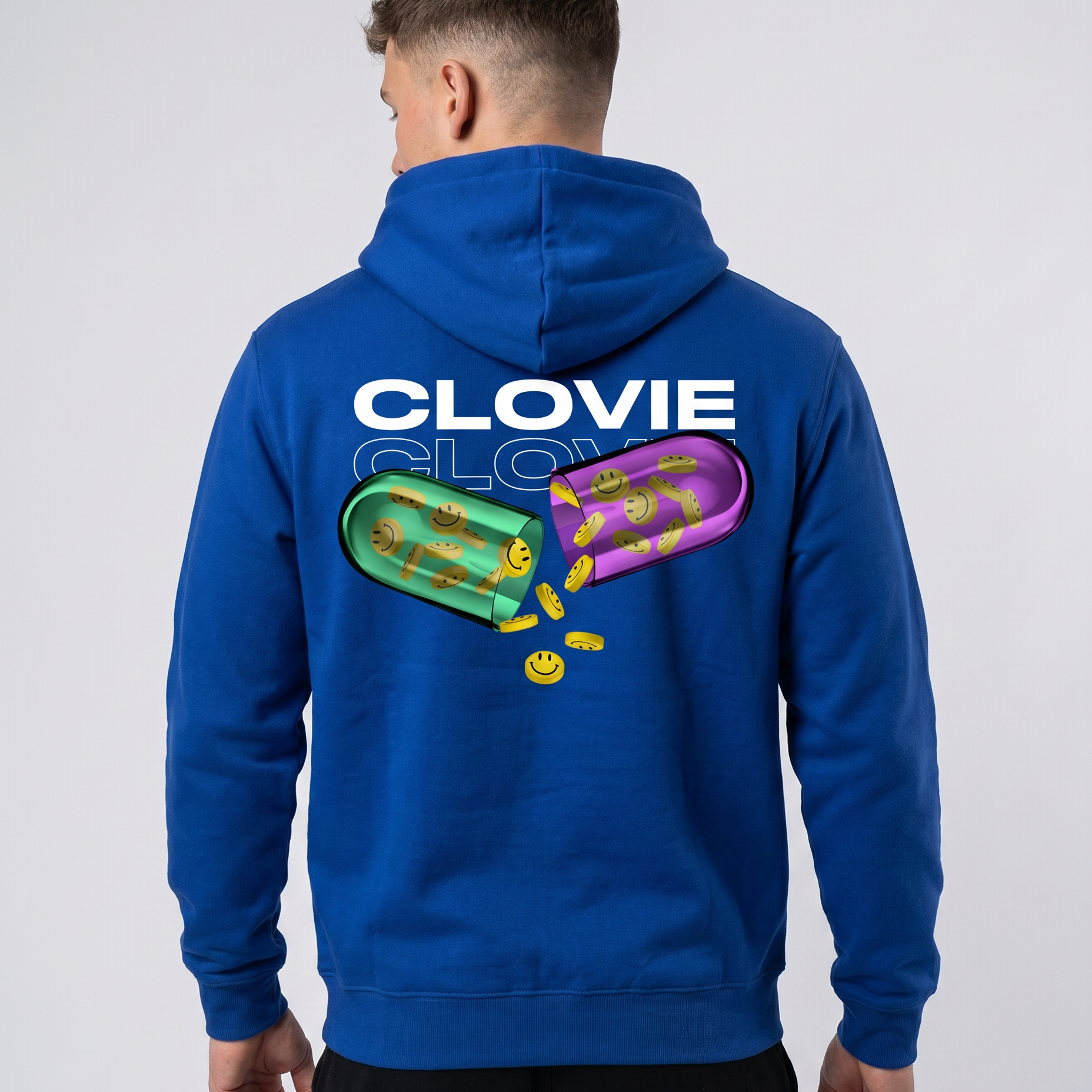Happy pills Royal Blue Back