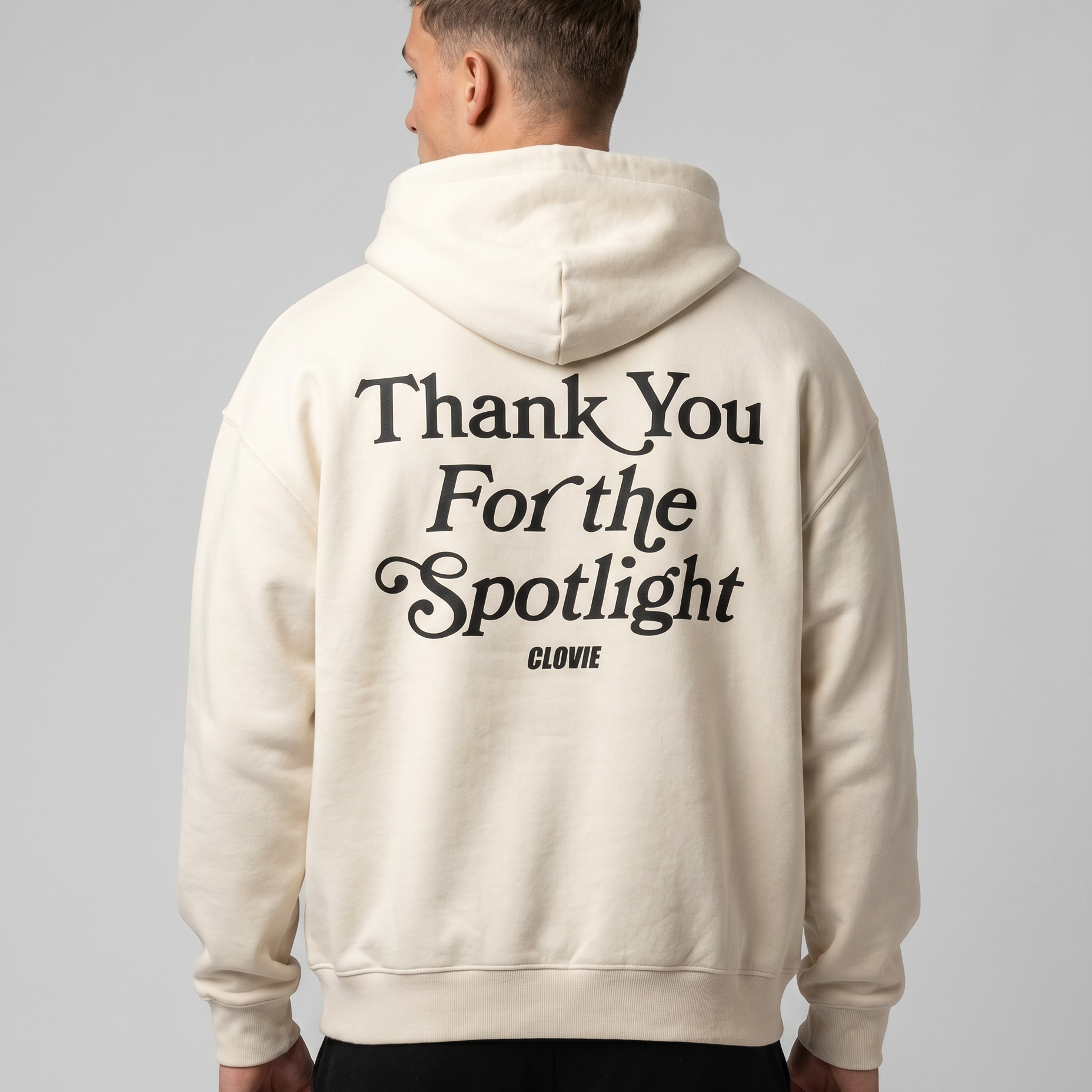 Spotlight Hoodie White Sand Back
