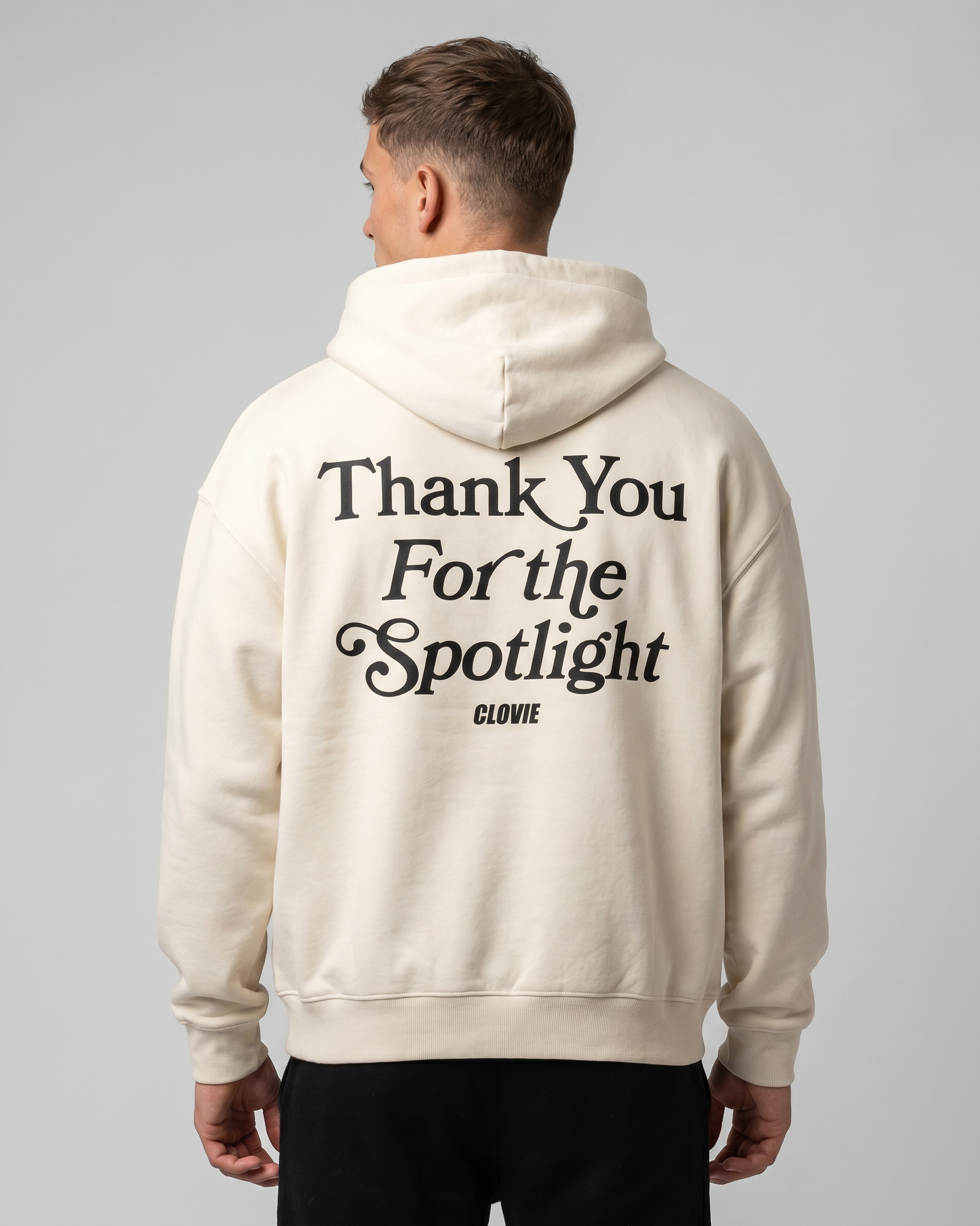 Spotlight Hoodie White Sand Back