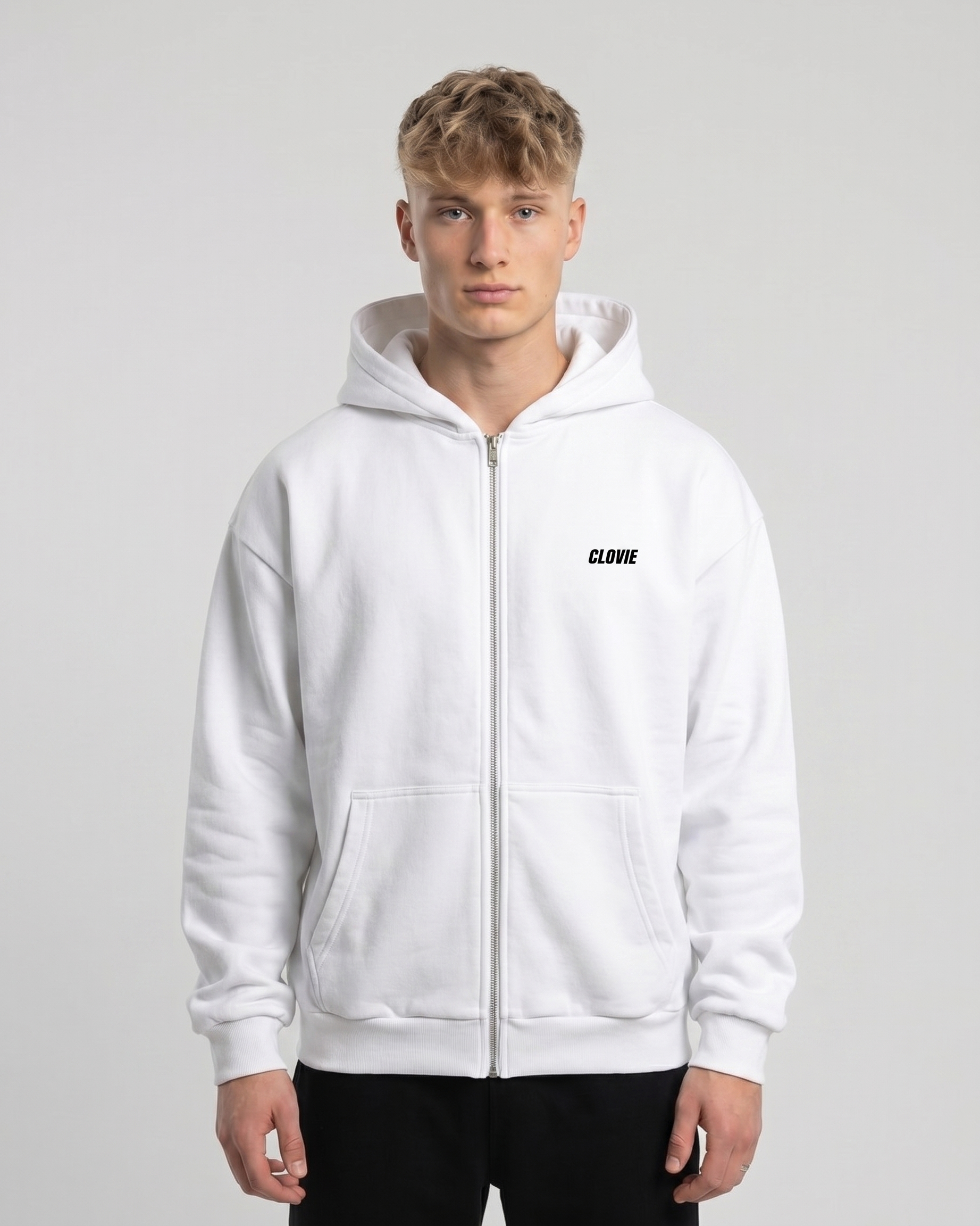 There is no planet b OVS Zip White - model front CLOVIE (Loving yourself)