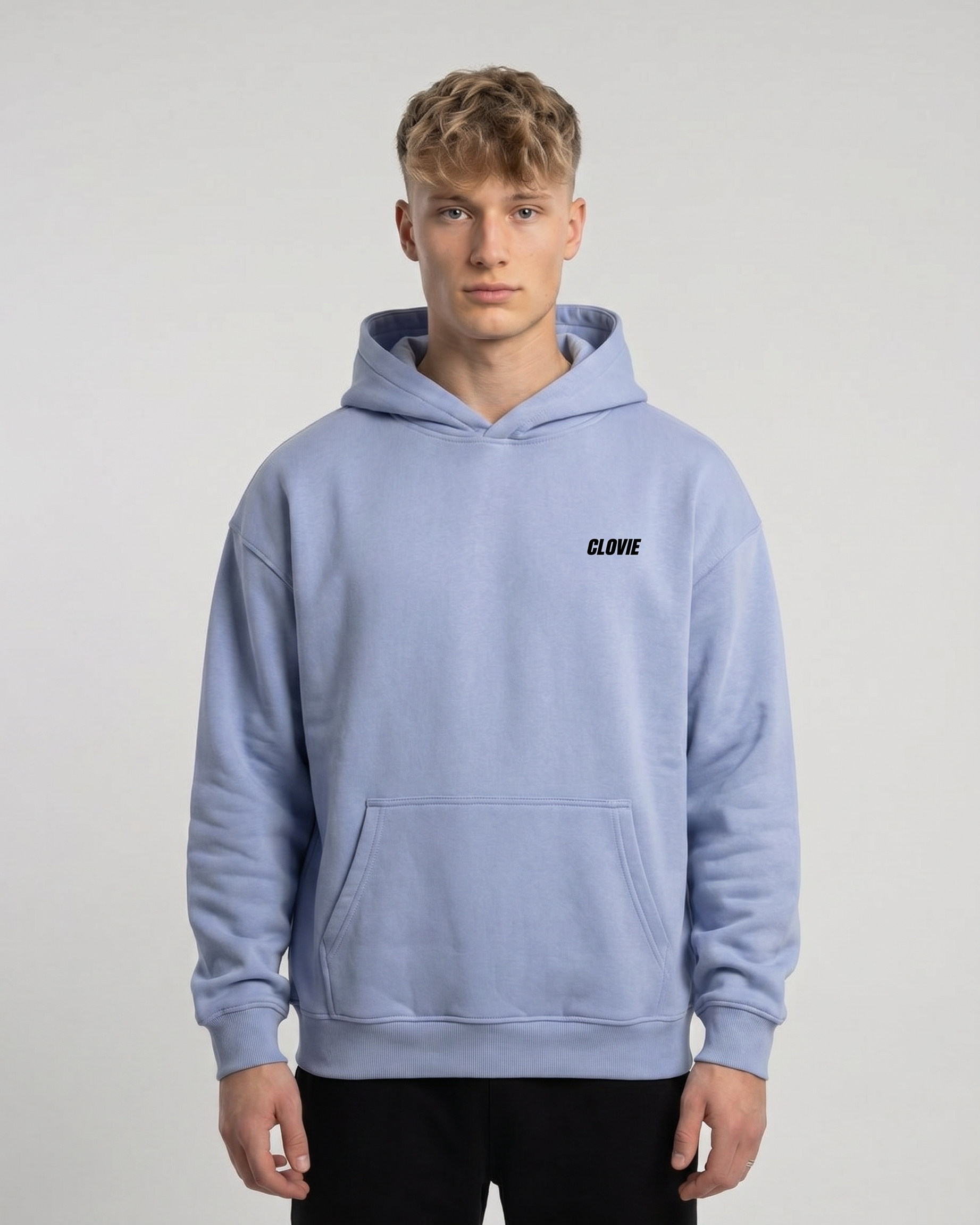 Spotlight Hoodie Powder Blue Front
