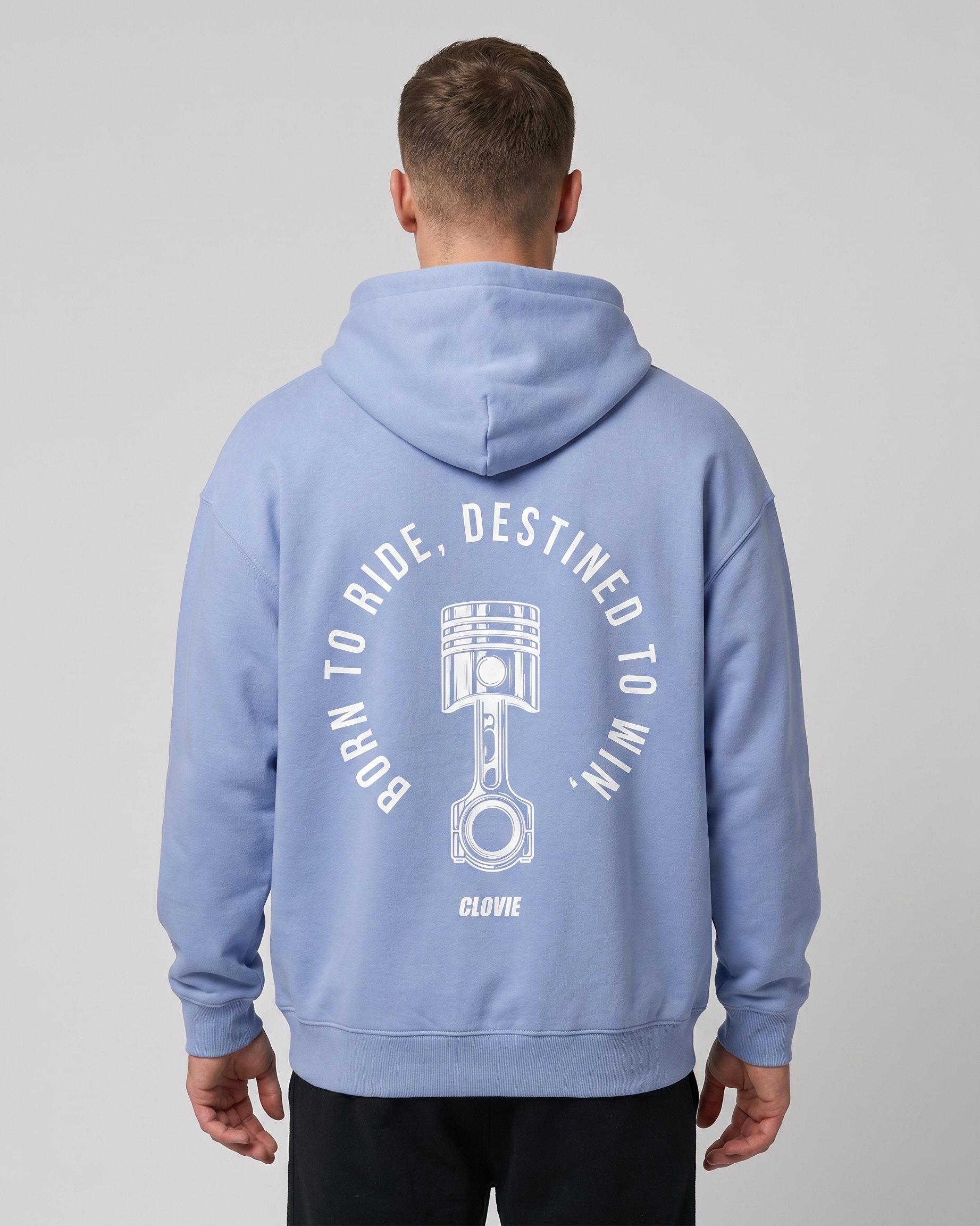 Born to ride Zip Powder Blue Back