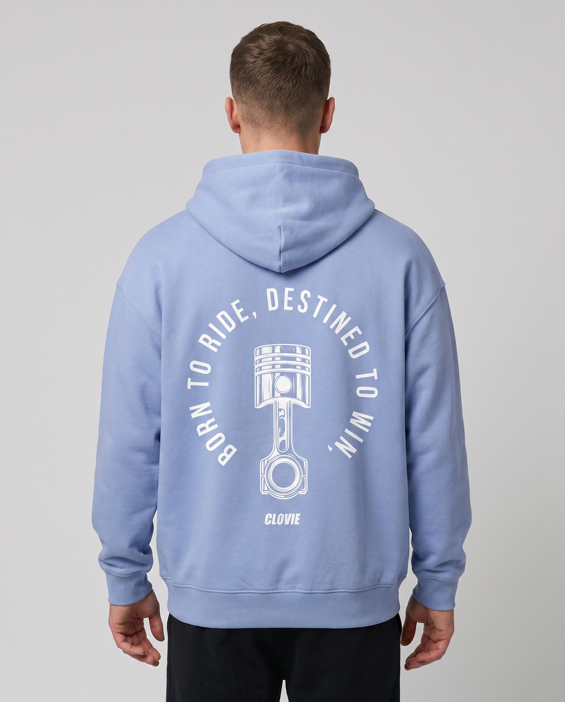 Born to ride Zip Powder Blue Back