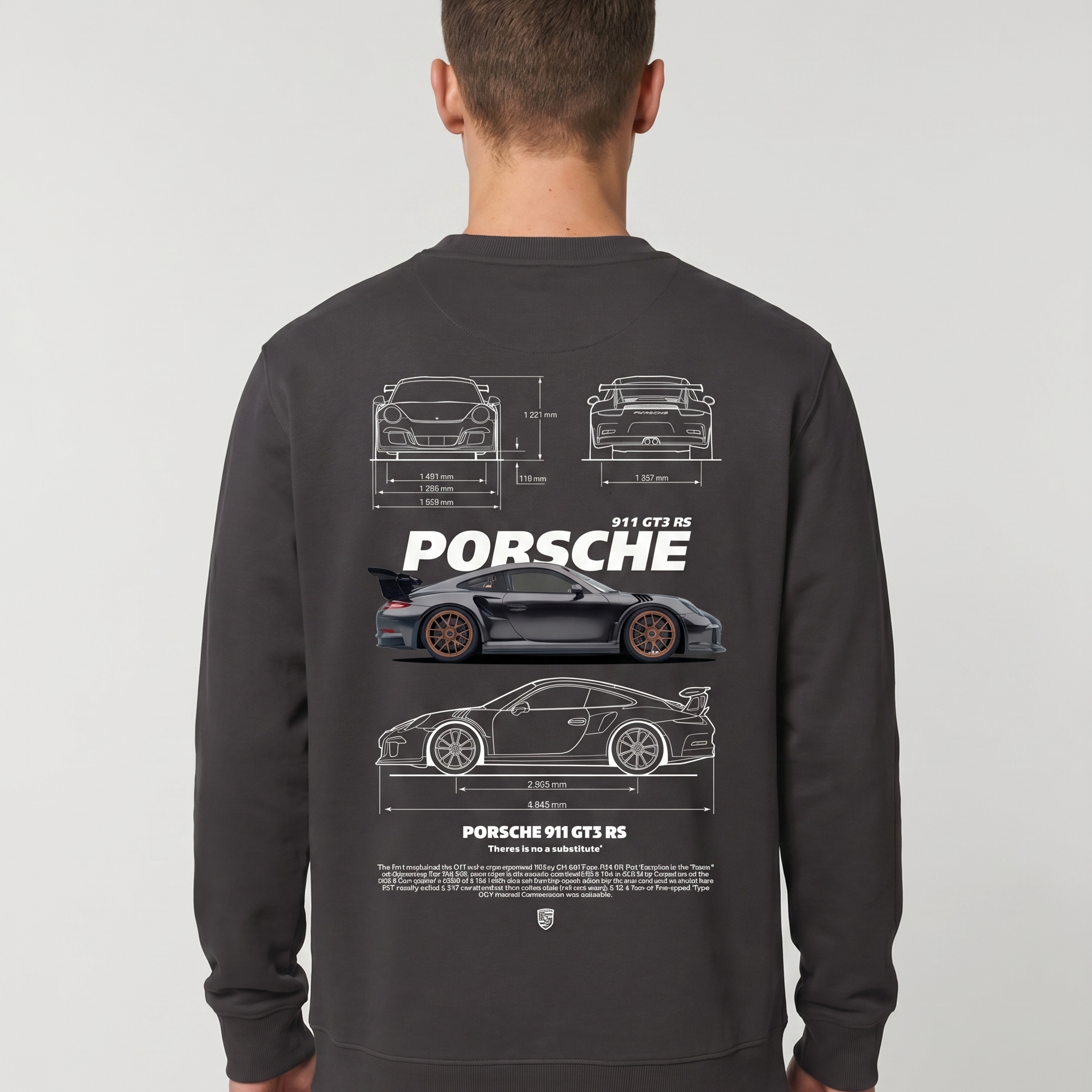 Porsche GT3 RS Sweater Asphalt Back