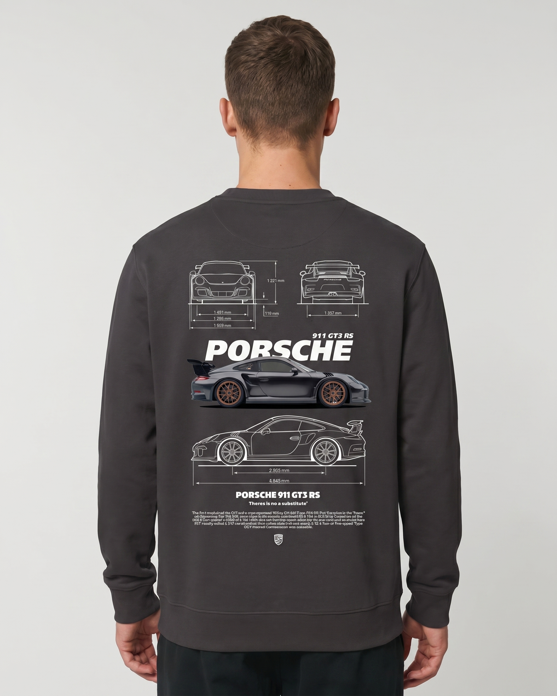 Porsche GT3 RS Sweater Asphalt Back