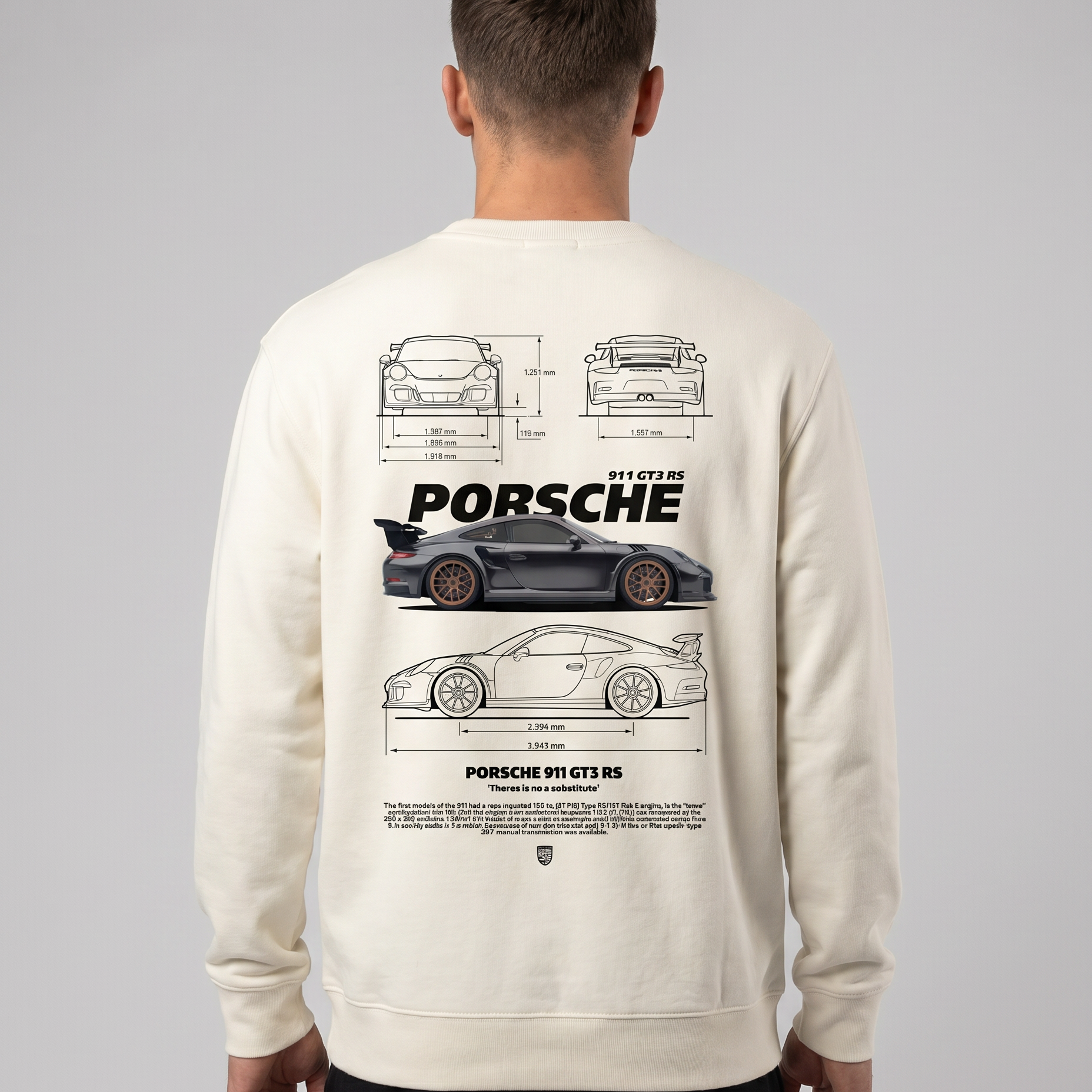 Porsche GT3 RS Sweater Off White Back