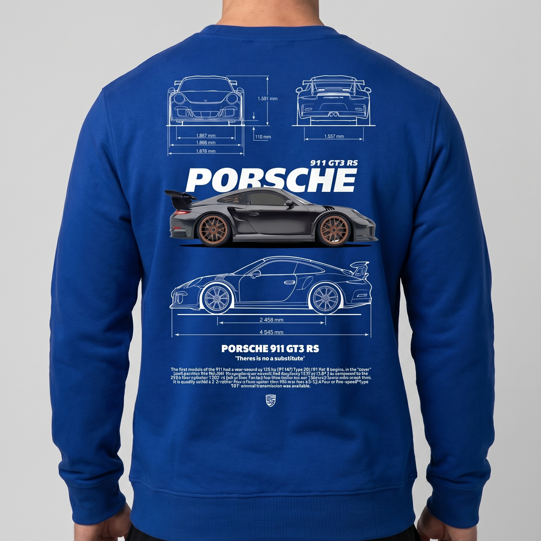 Porsche GT3 RS Sweater Royal Back