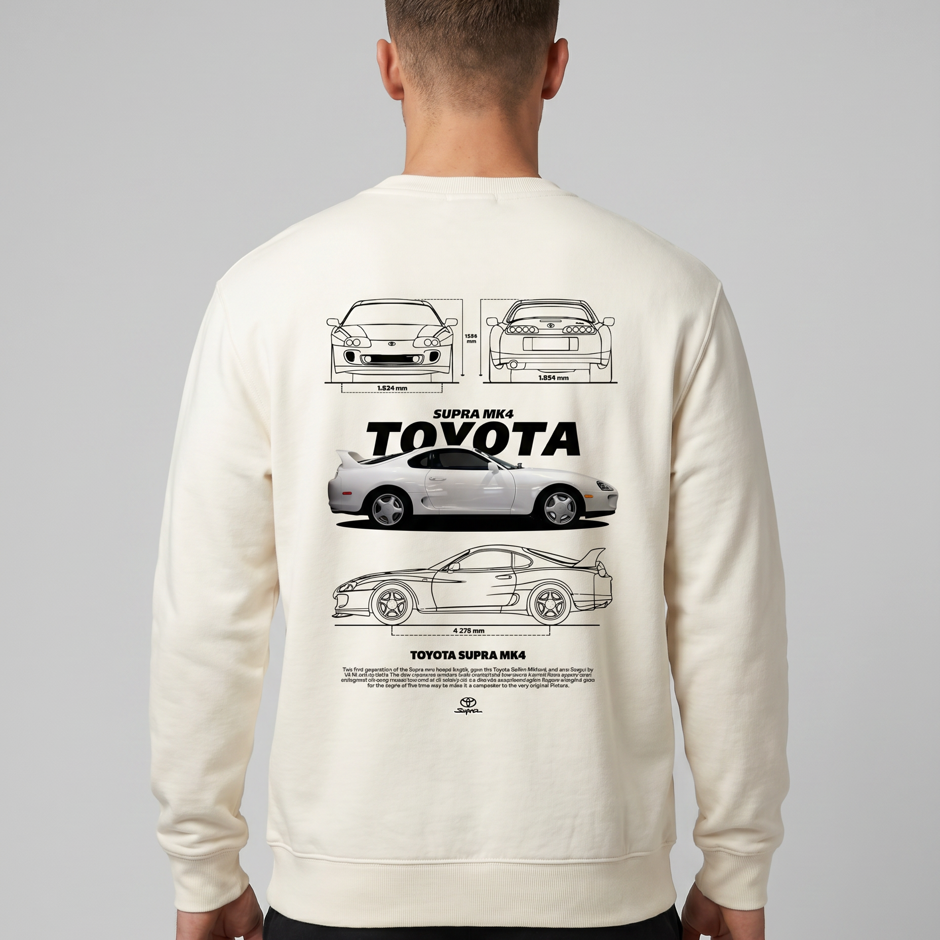 Toyota Supra Sweater Off White Back