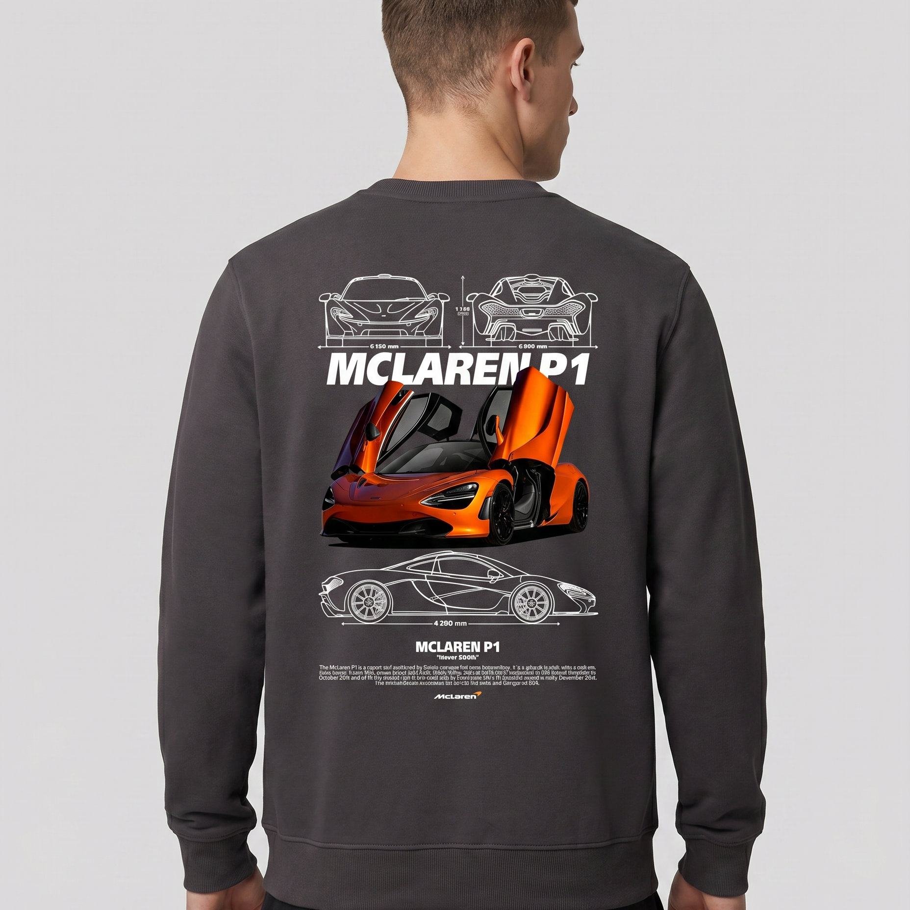 McLaren P1 Sweater Asphalt Back