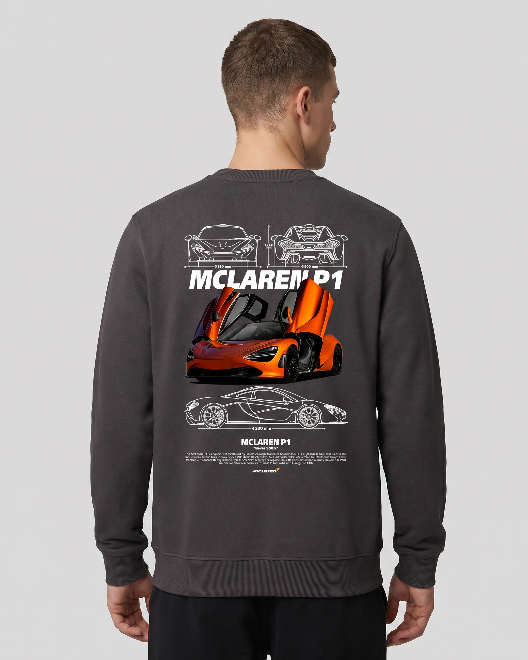 McLaren P1 Sweater Asphalt Back