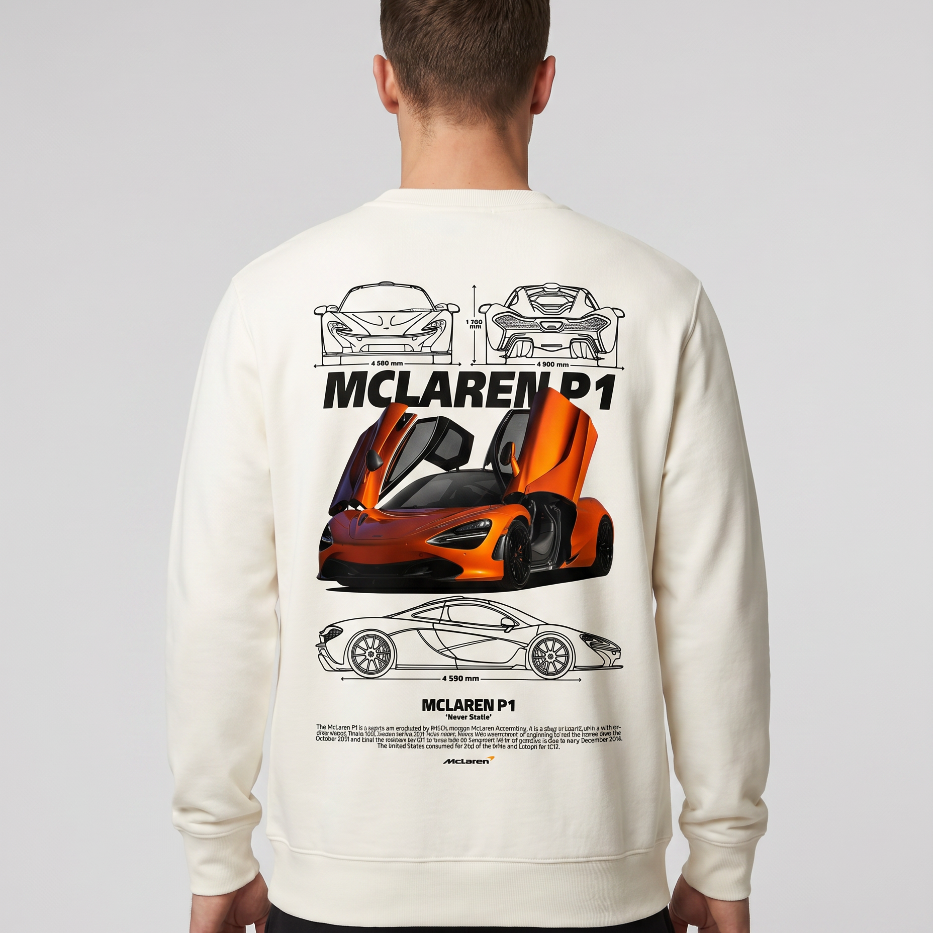 McLaren P1 Sweater Off White Back