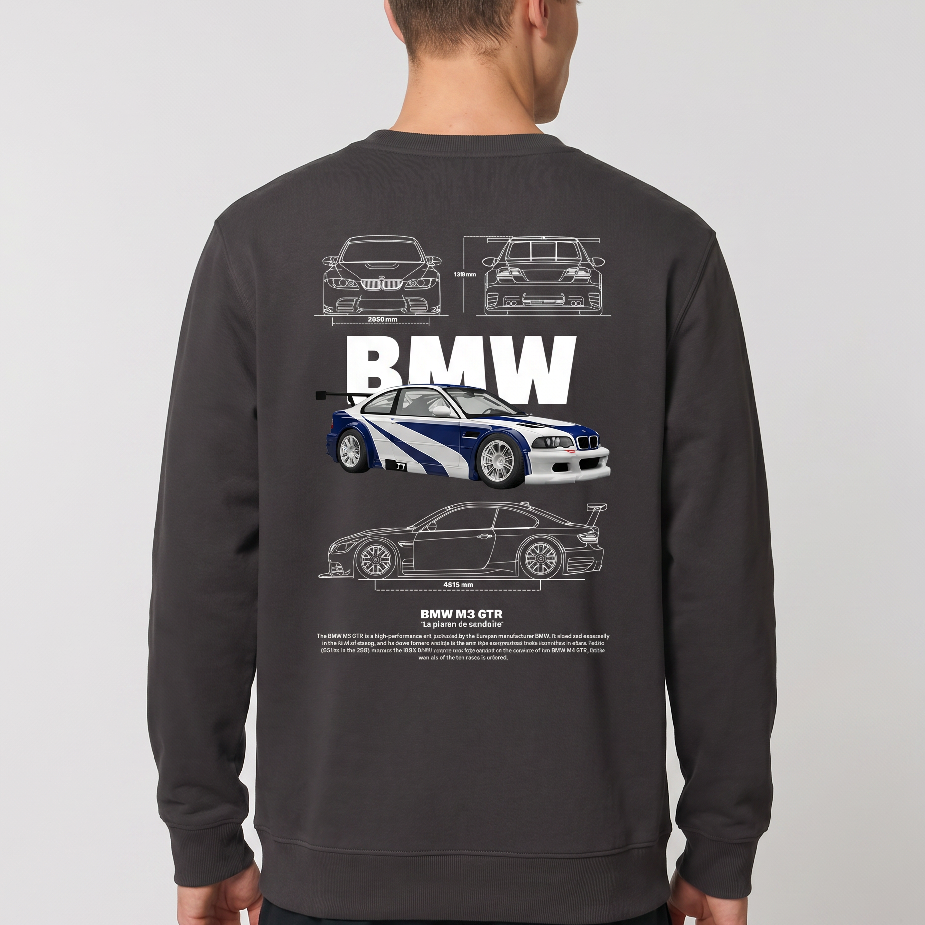 BMW M3 GTR Sweater Asphalt Back