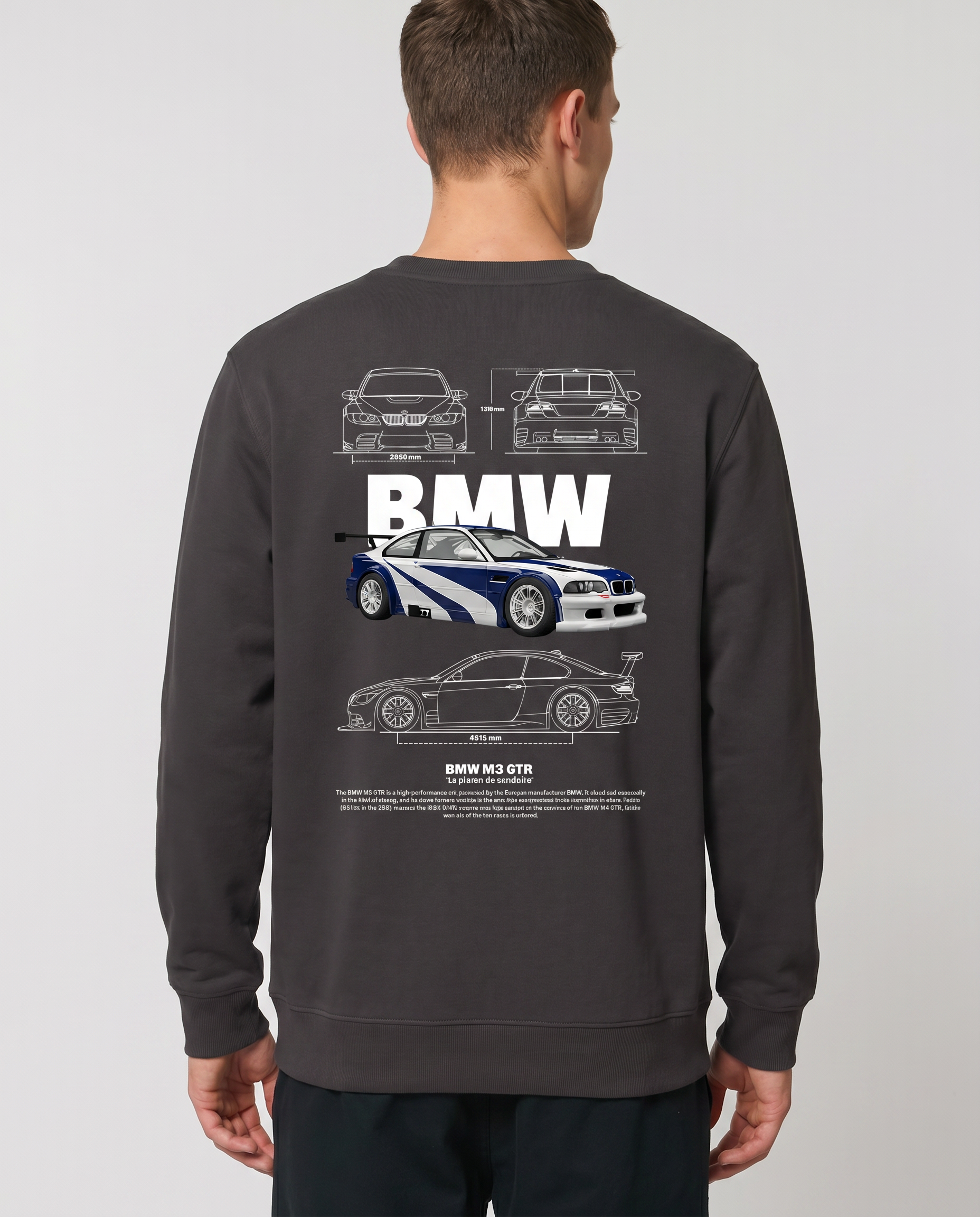 BMW M3 GTR Sweater Asphalt Back