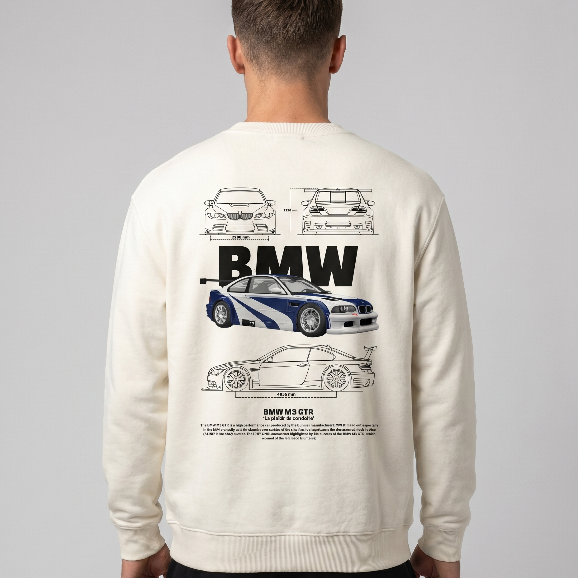 BMW M3 GTR Sweater Off White Back