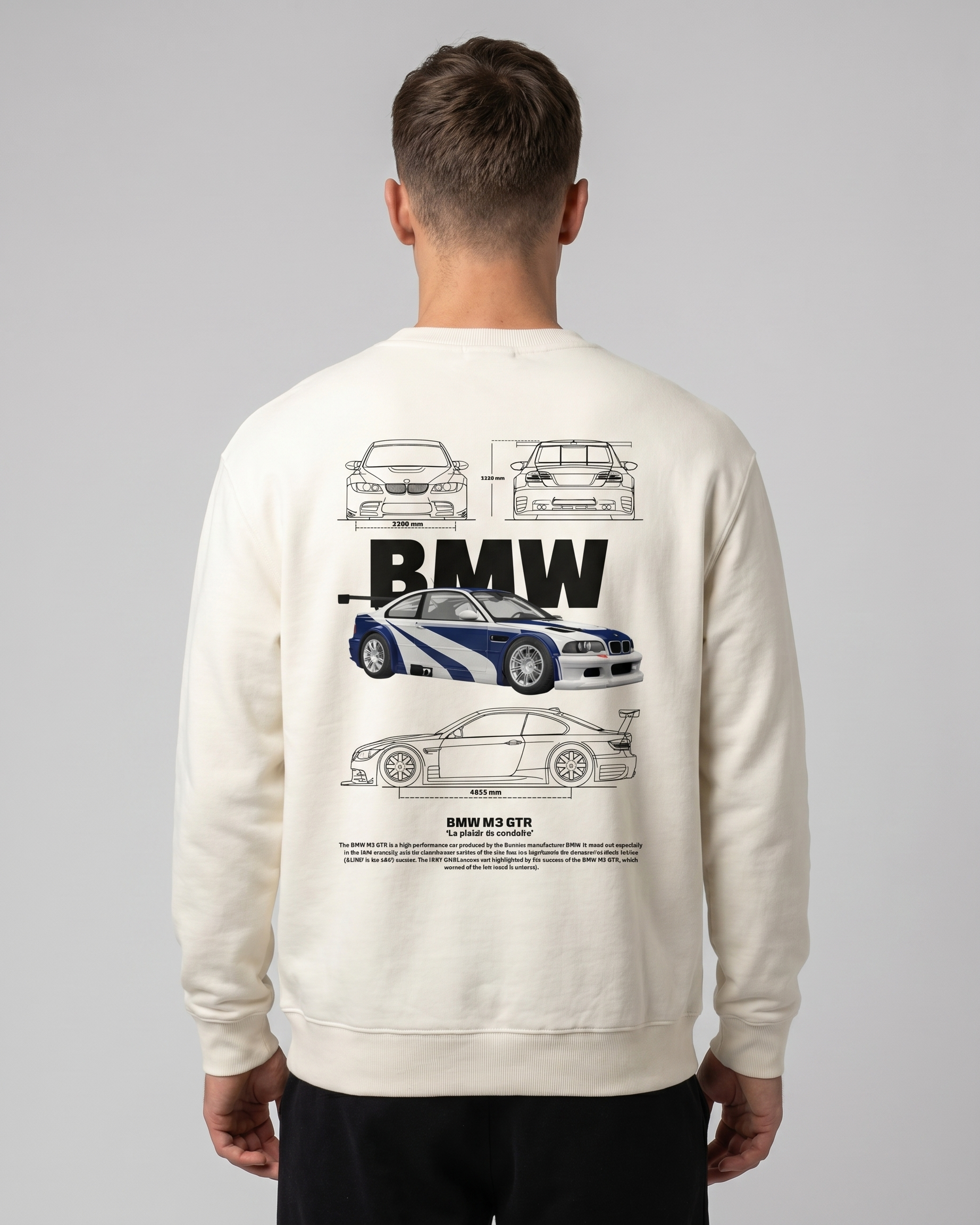 BMW M3 GTR Sweater Off White Back