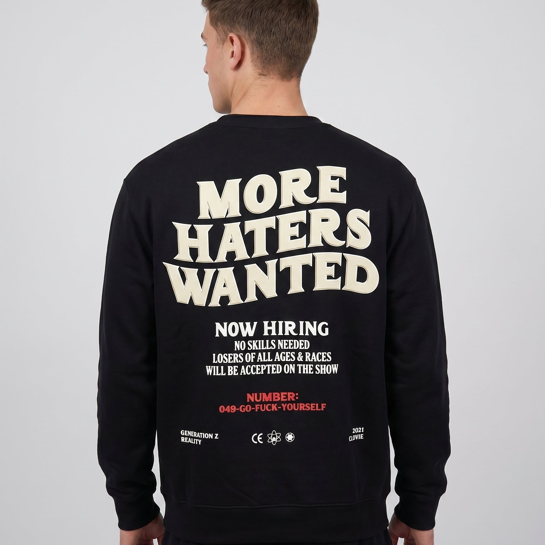 More haters Sweater Black Back