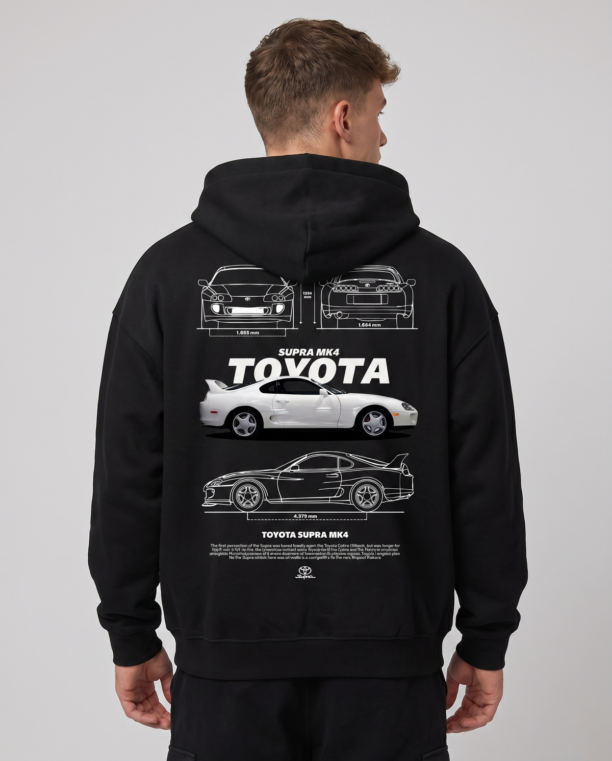 Nissan Skyline R34 OVS Zip Black - model back print (reused twin)