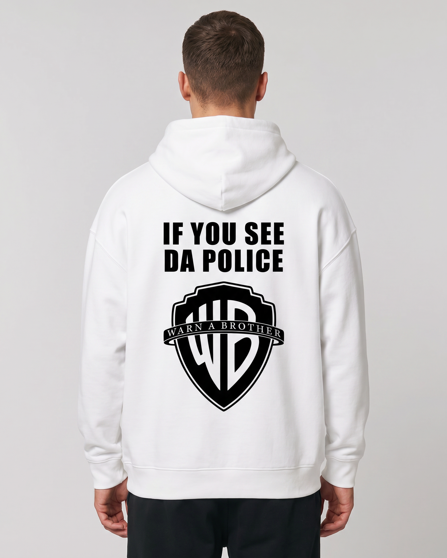 If you see da police OVS Zip White - model back print (reused from OVS Hoodie)
