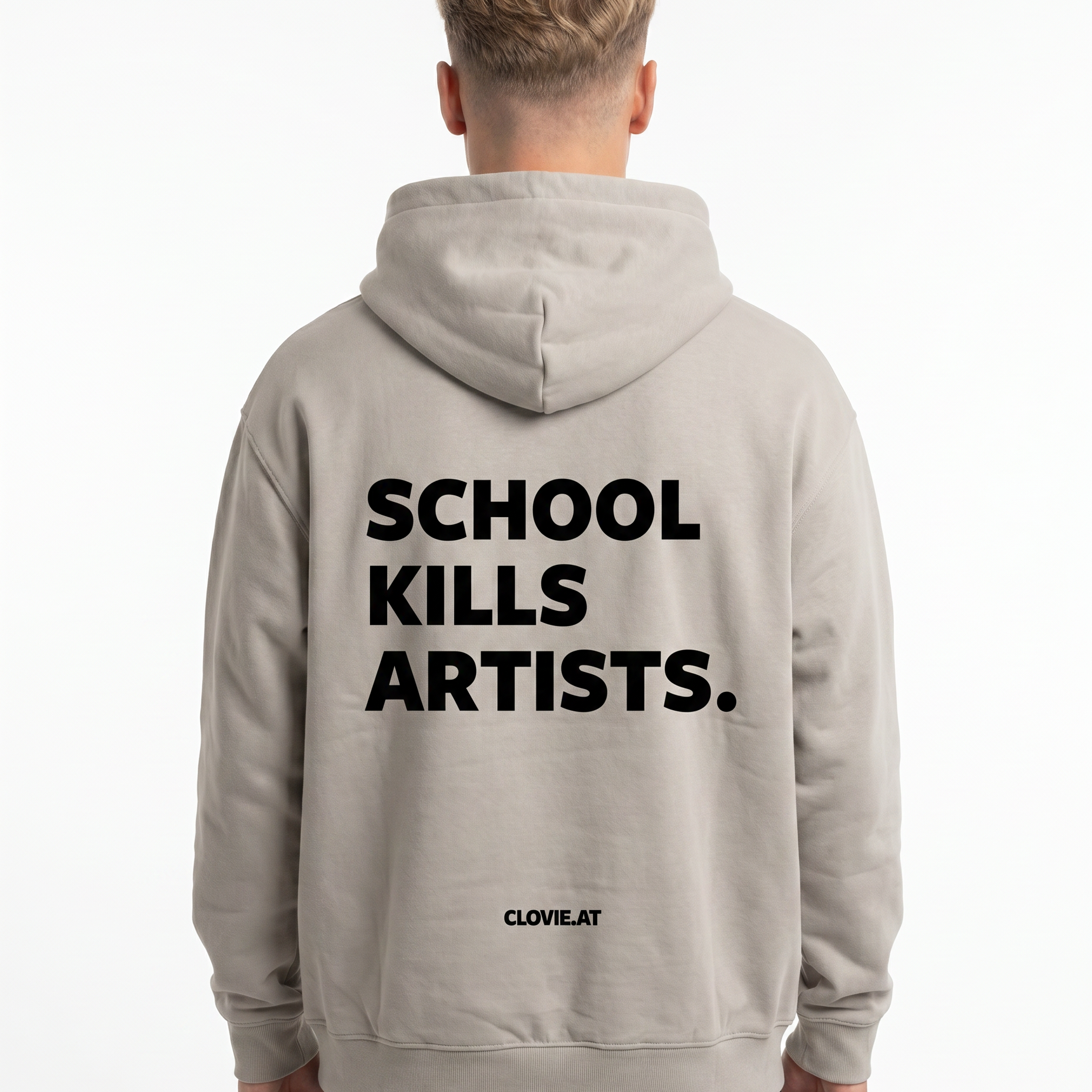 School kills OVS Zip Light Asphalt - back (reused OVS Hoodie)
