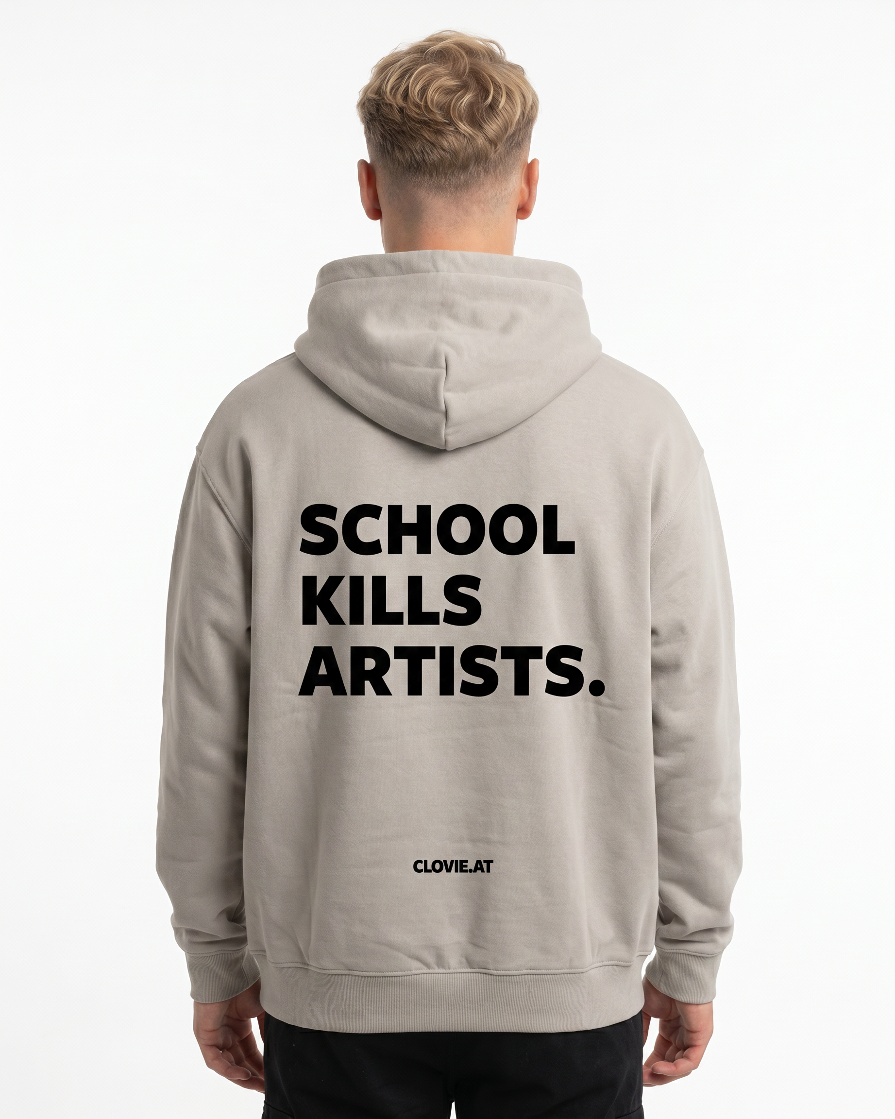 School kills OVS Zip Light Asphalt - back (reused OVS Hoodie)